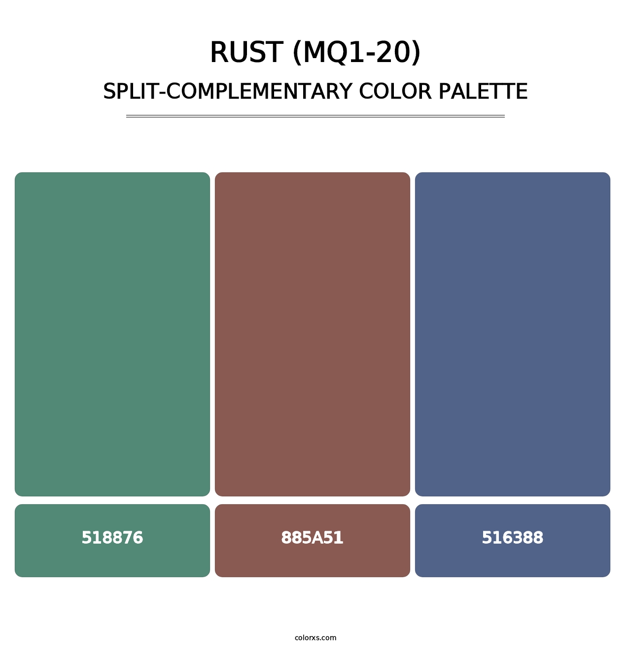 Rust (MQ1-20) - Split-Complementary Color Palette