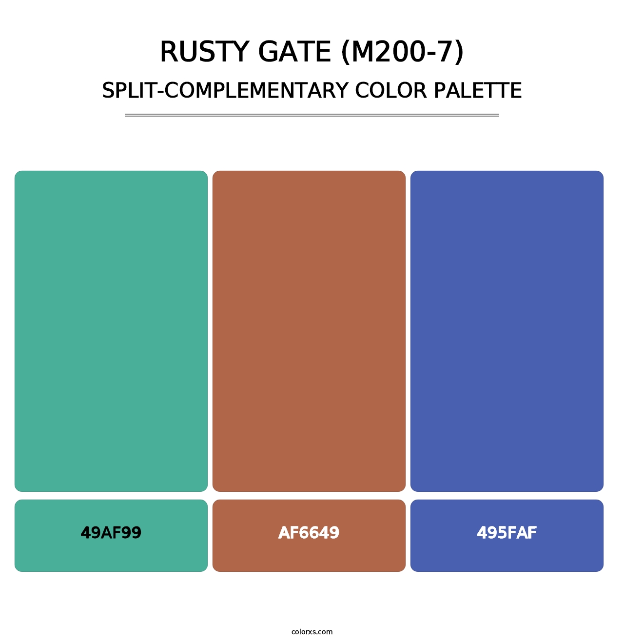 Rusty Gate (M200-7) - Split-Complementary Color Palette