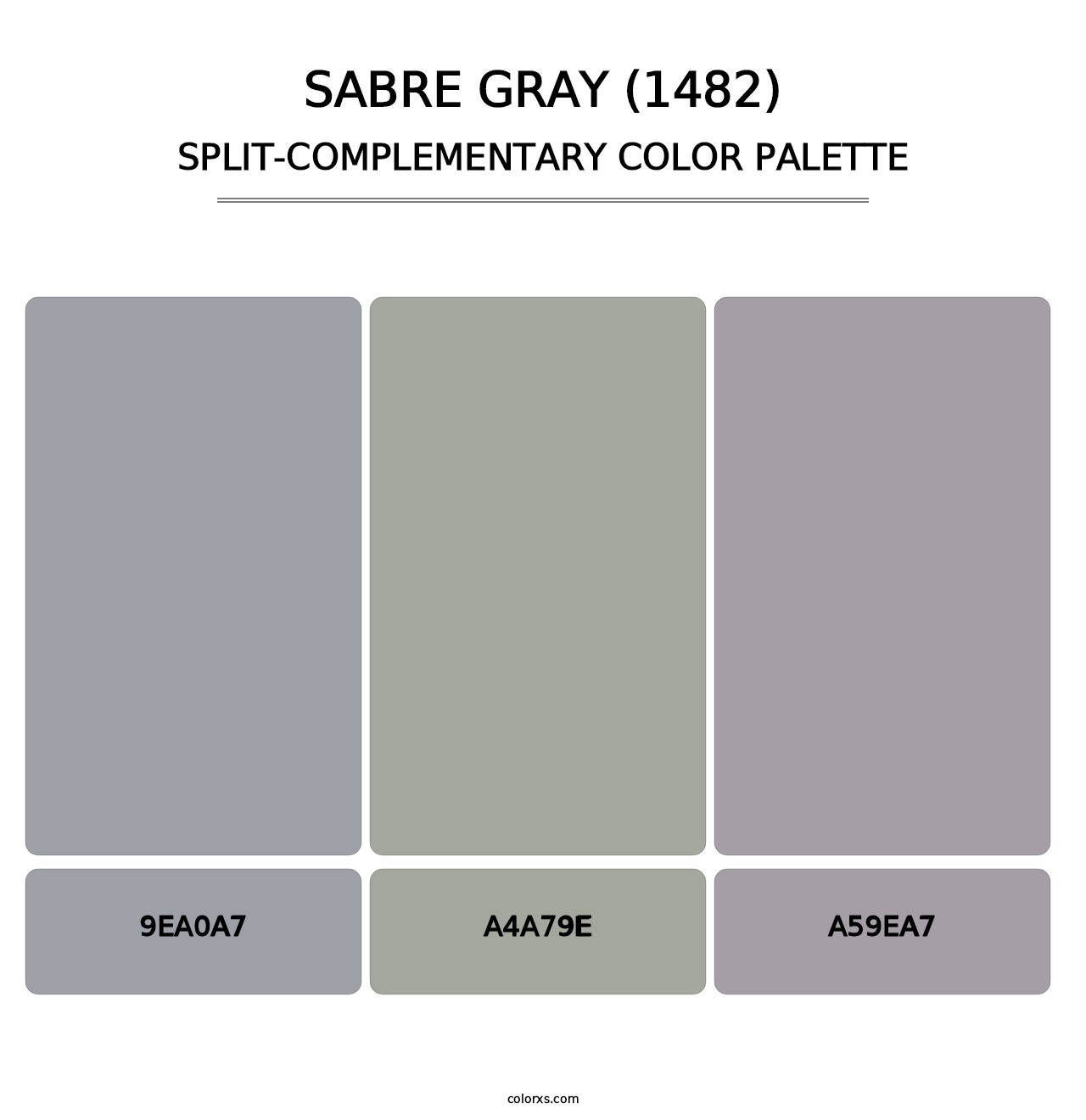 Sabre Gray (1482) - Split-Complementary Color Palette