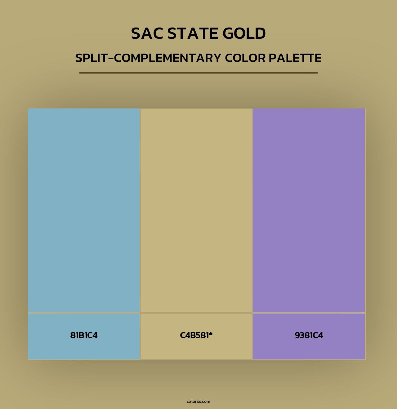 Sac State Gold - Split-Complementary Color Palette