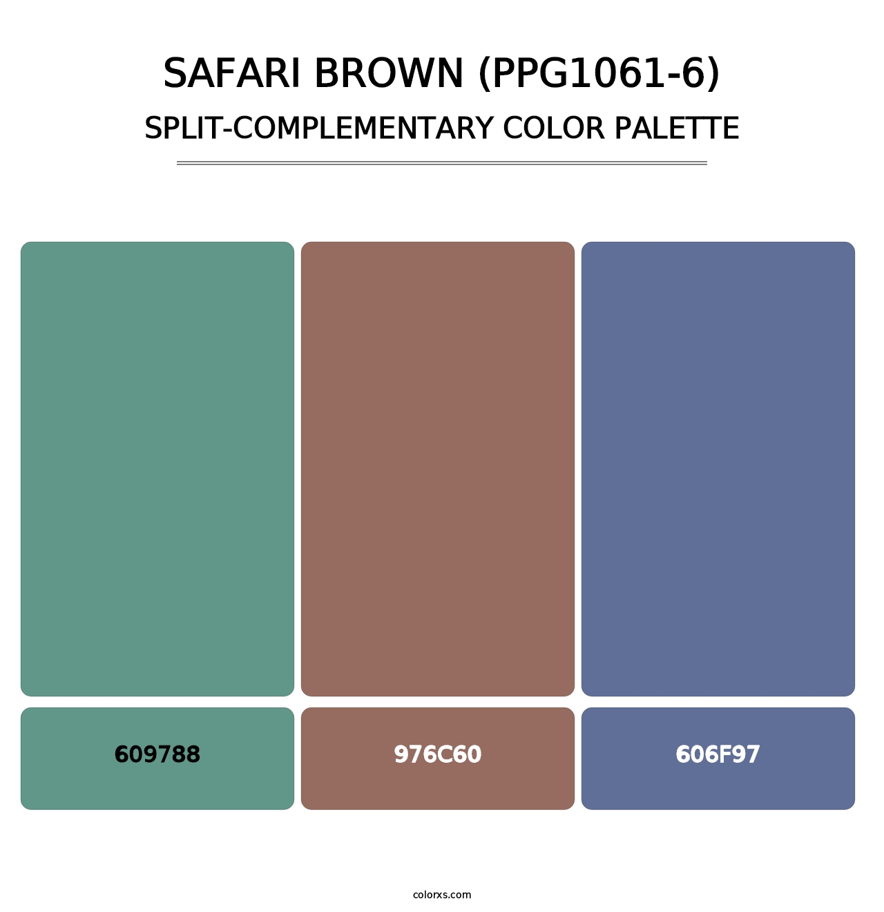 Safari Brown (PPG1061-6) - Split-Complementary Color Palette