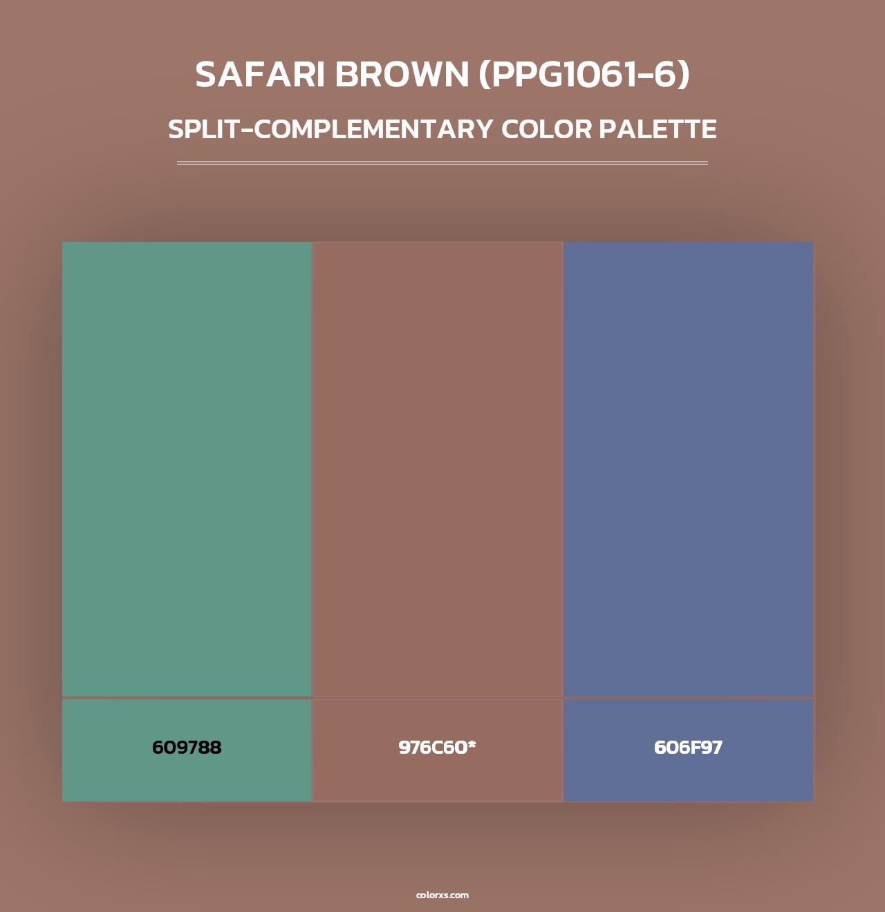 Safari Brown (PPG1061-6) - Split-Complementary Color Palette