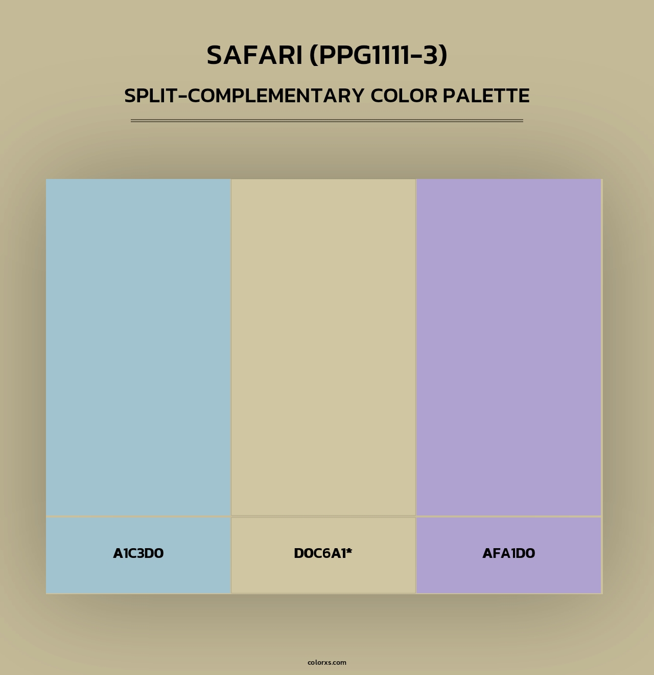 Safari (PPG1111-3) - Split-Complementary Color Palette