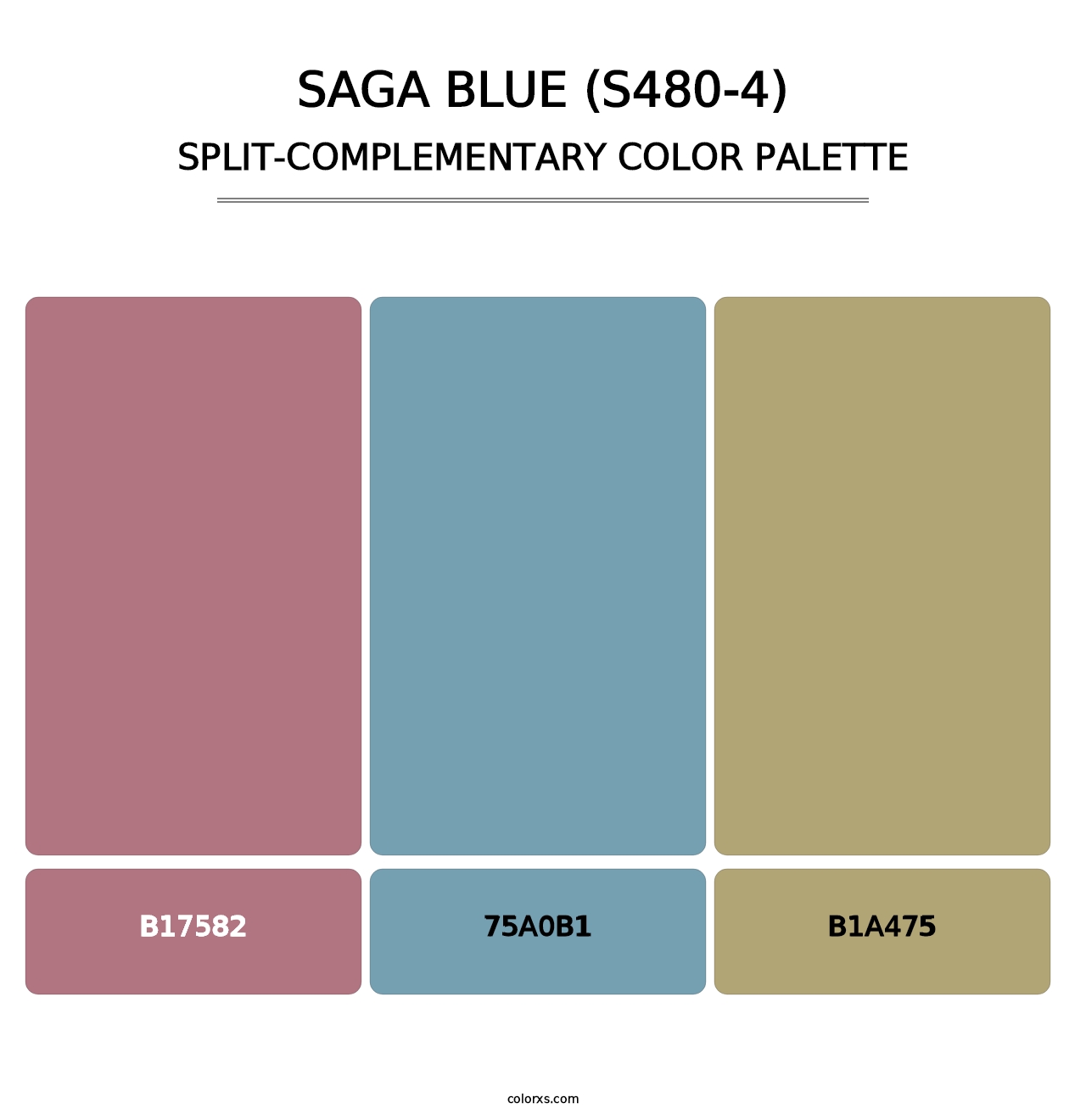 Saga Blue (S480-4) - Split-Complementary Color Palette