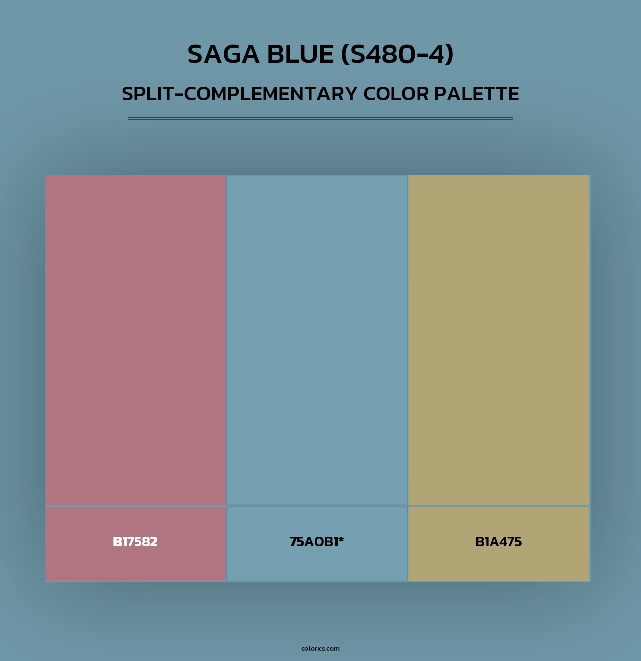 Saga Blue (S480-4) - Split-Complementary Color Palette