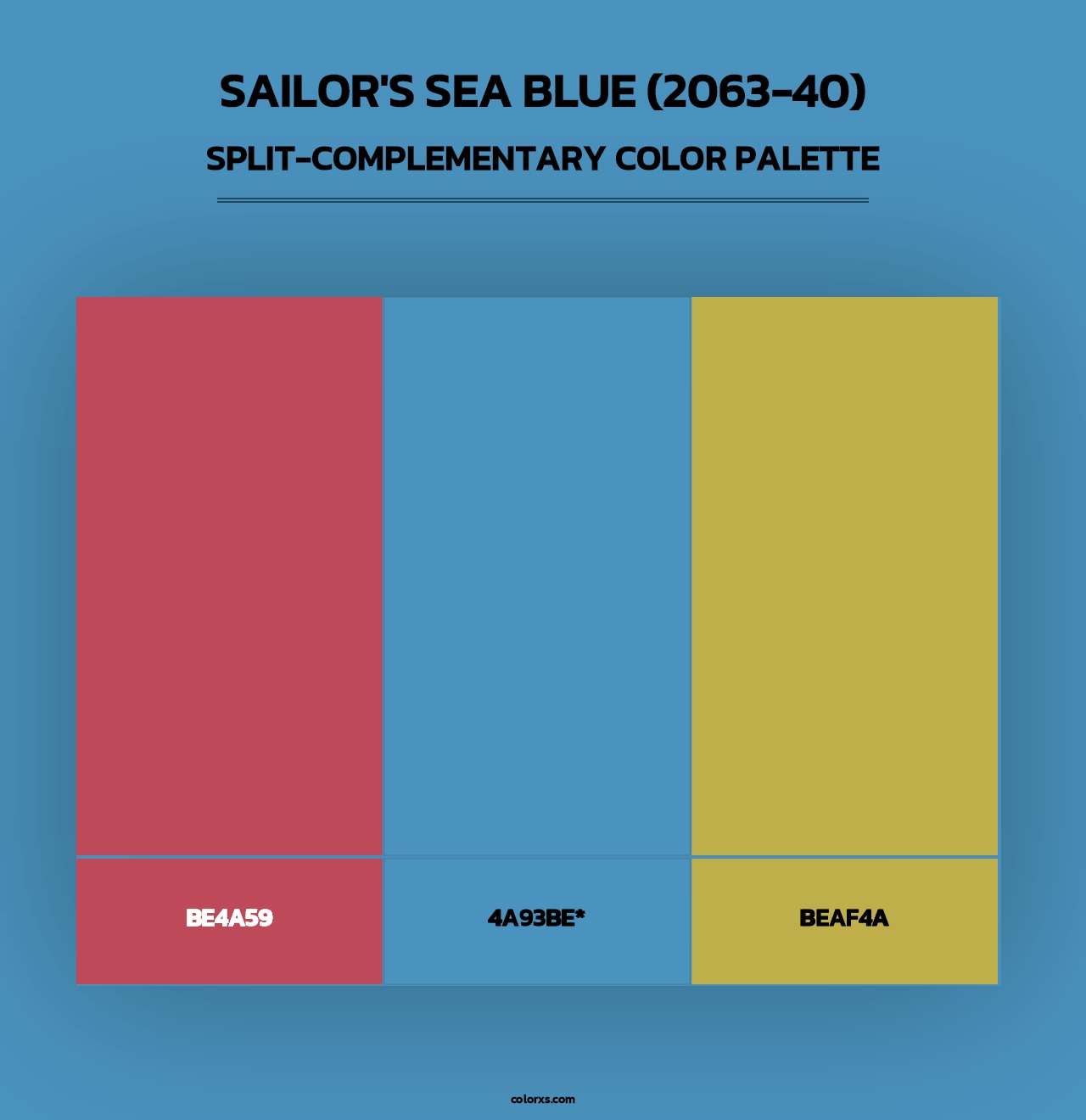 Sailor's Sea Blue (2063-40) - Split-Complementary Color Palette