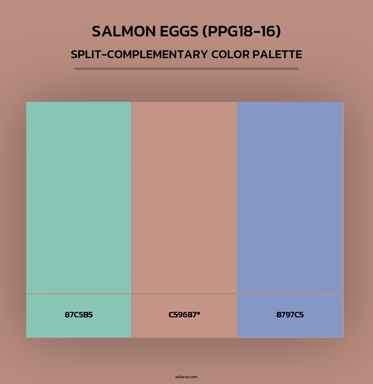 Salmon Eggs (PPG18-16) - Split-Complementary Color Palette