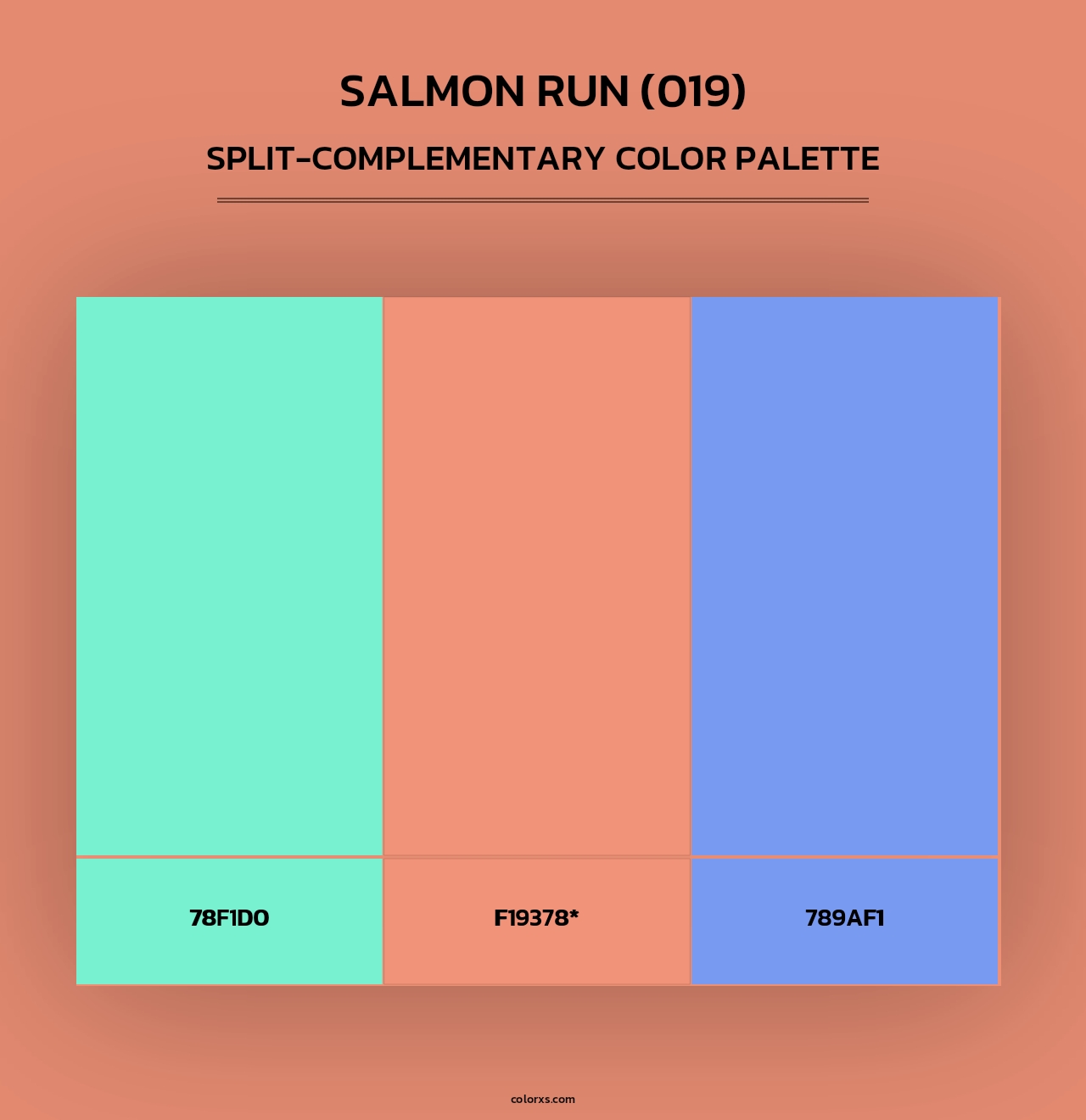 Salmon Run (019) - Split-Complementary Color Palette