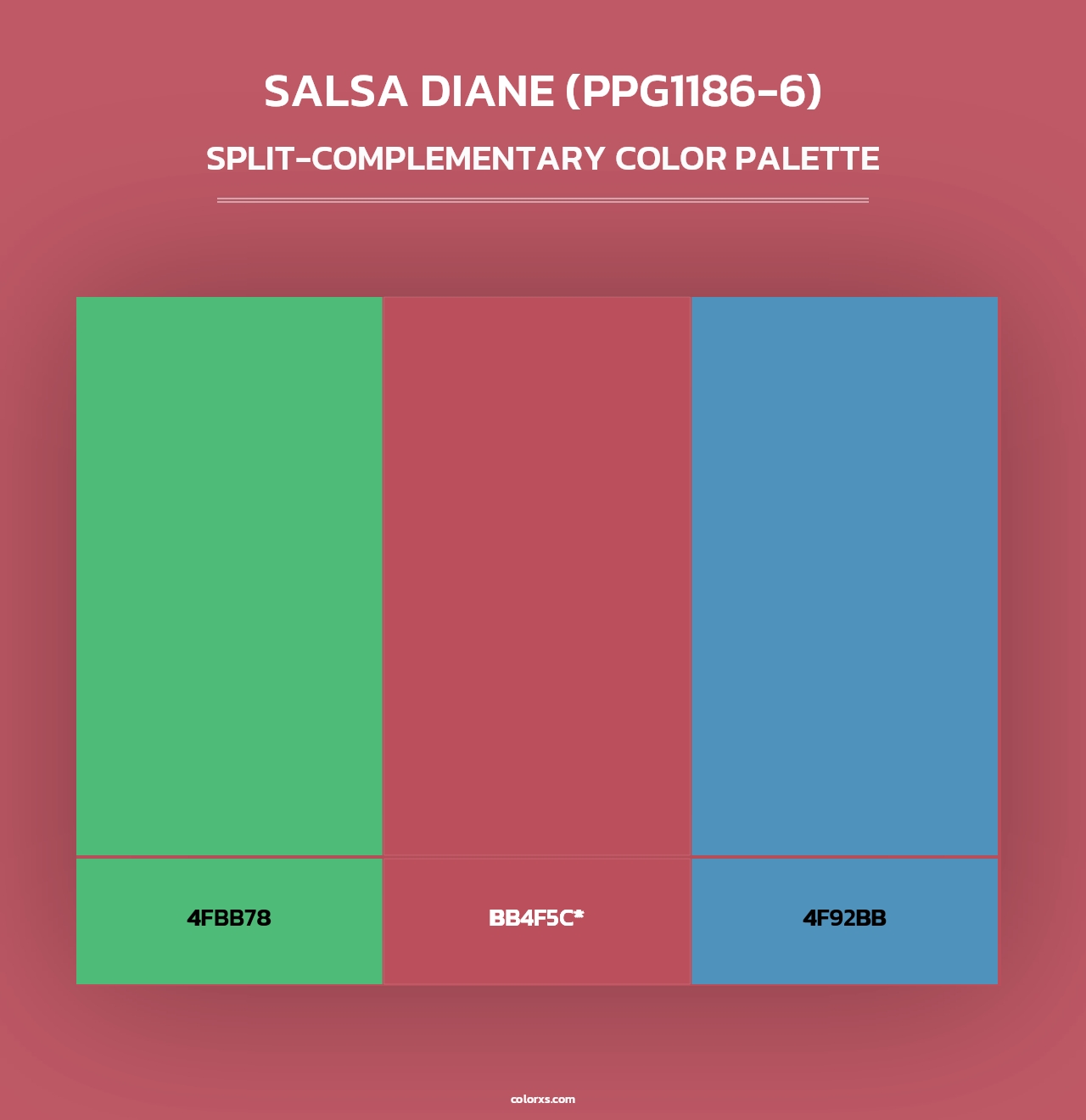 Salsa Diane (PPG1186-6) - Split-Complementary Color Palette