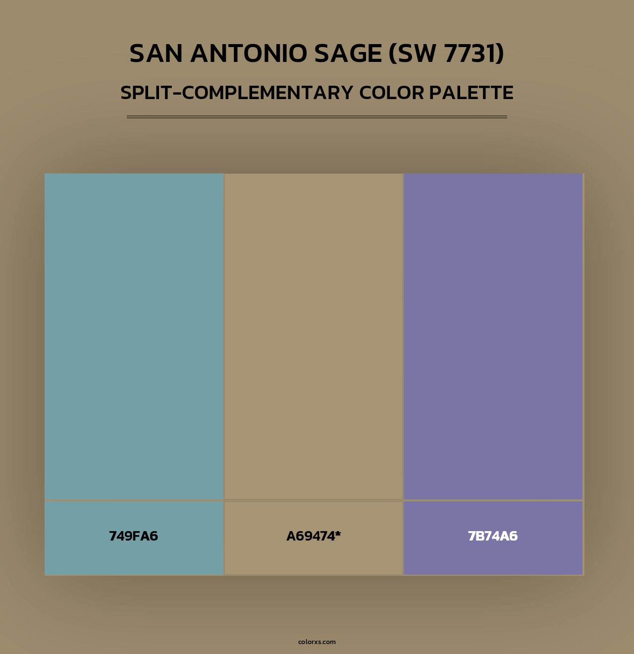 San Antonio Sage (SW 7731) - Split-Complementary Color Palette