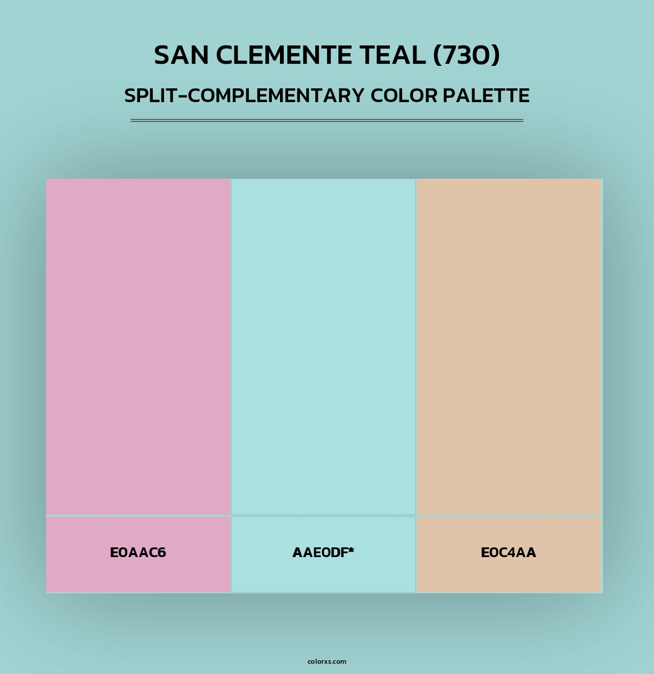 San Clemente Teal (730) - Split-Complementary Color Palette