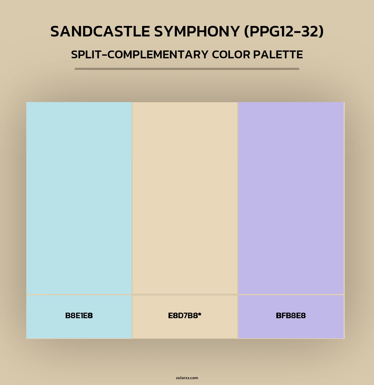 Sandcastle Symphony (PPG12-32) - Split-Complementary Color Palette