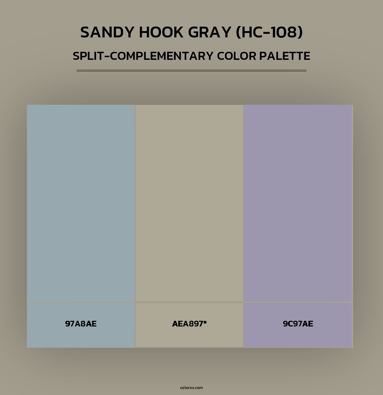 Sandy Hook Gray (HC-108) - Split-Complementary Color Palette