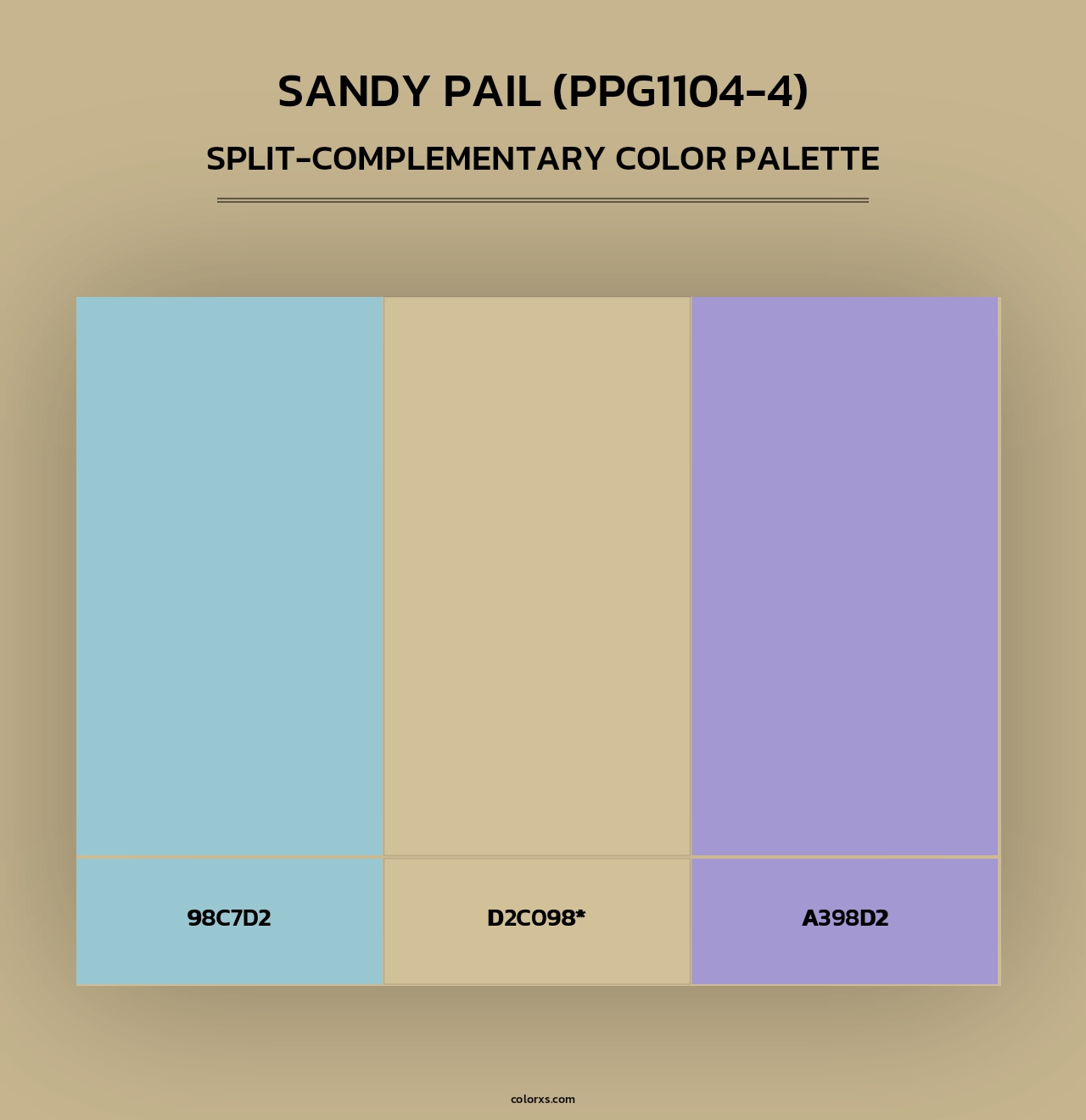 Sandy Pail (PPG1104-4) - Split-Complementary Color Palette