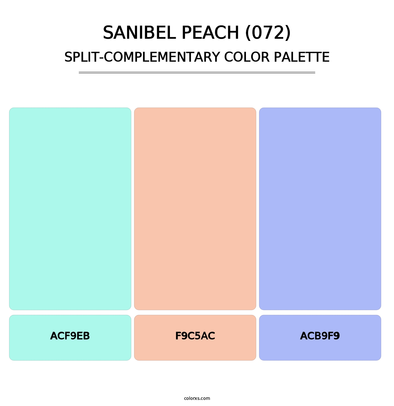 Sanibel Peach (072) - Split-Complementary Color Palette