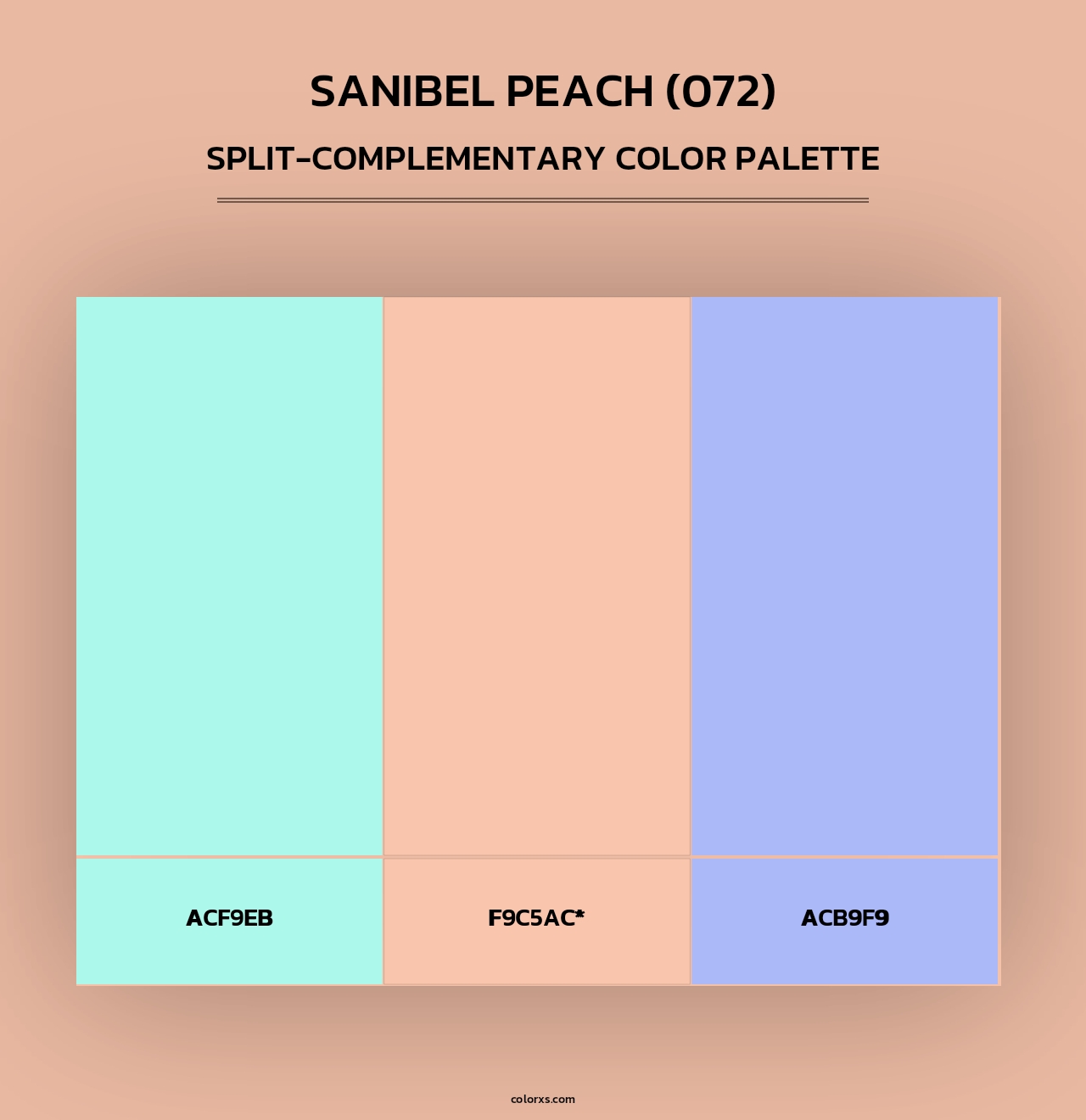 Sanibel Peach (072) - Split-Complementary Color Palette