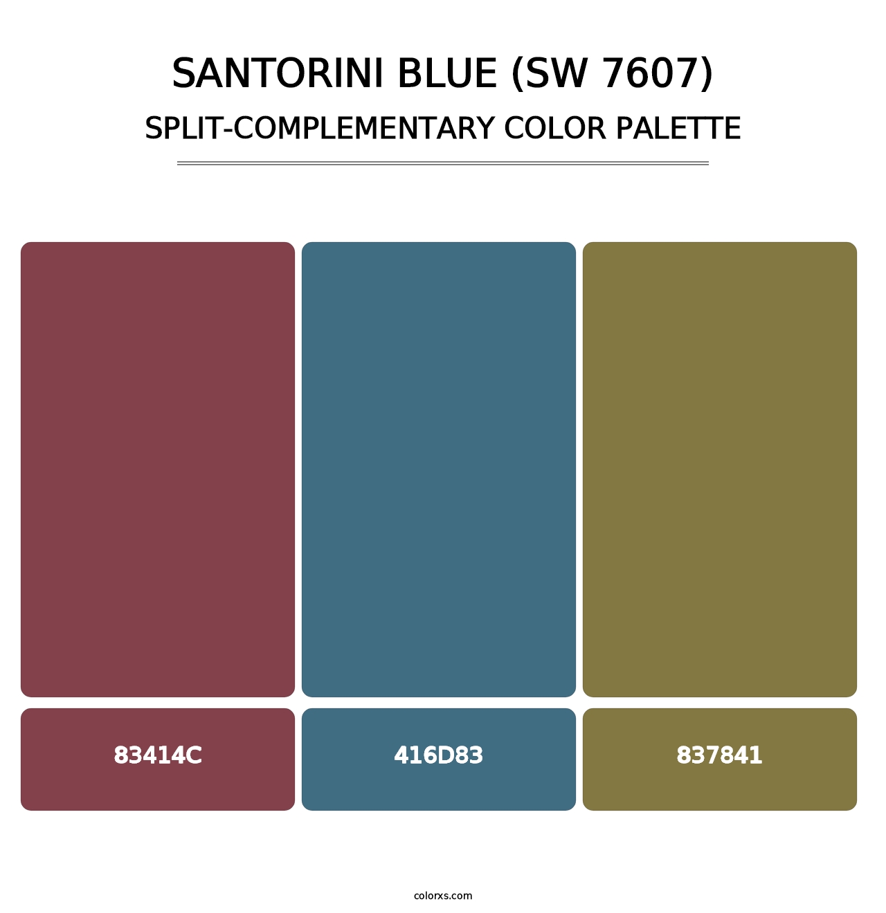 Santorini Blue (SW 7607) - Split-Complementary Color Palette
