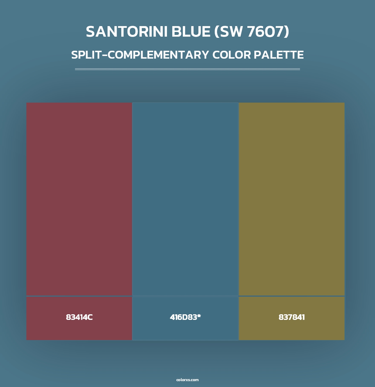 Santorini Blue (SW 7607) - Split-Complementary Color Palette