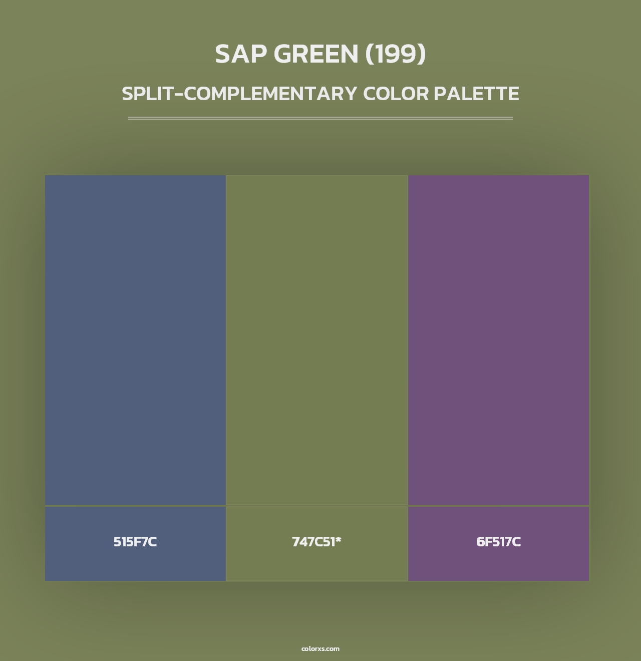 Sap Green (199) - Split-Complementary Color Palette