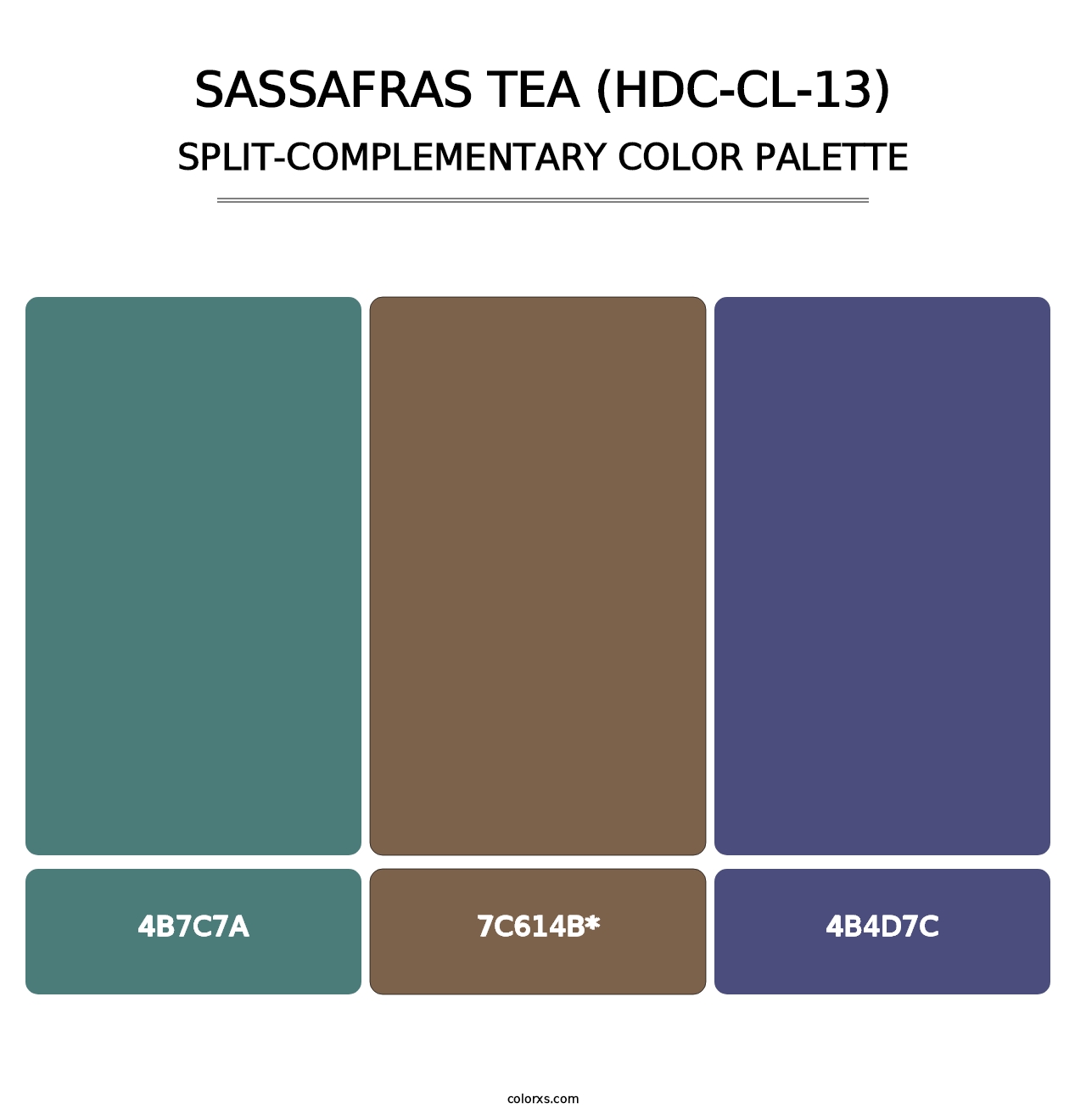 Sassafras Tea (HDC-CL-13) - Split-Complementary Color Palette