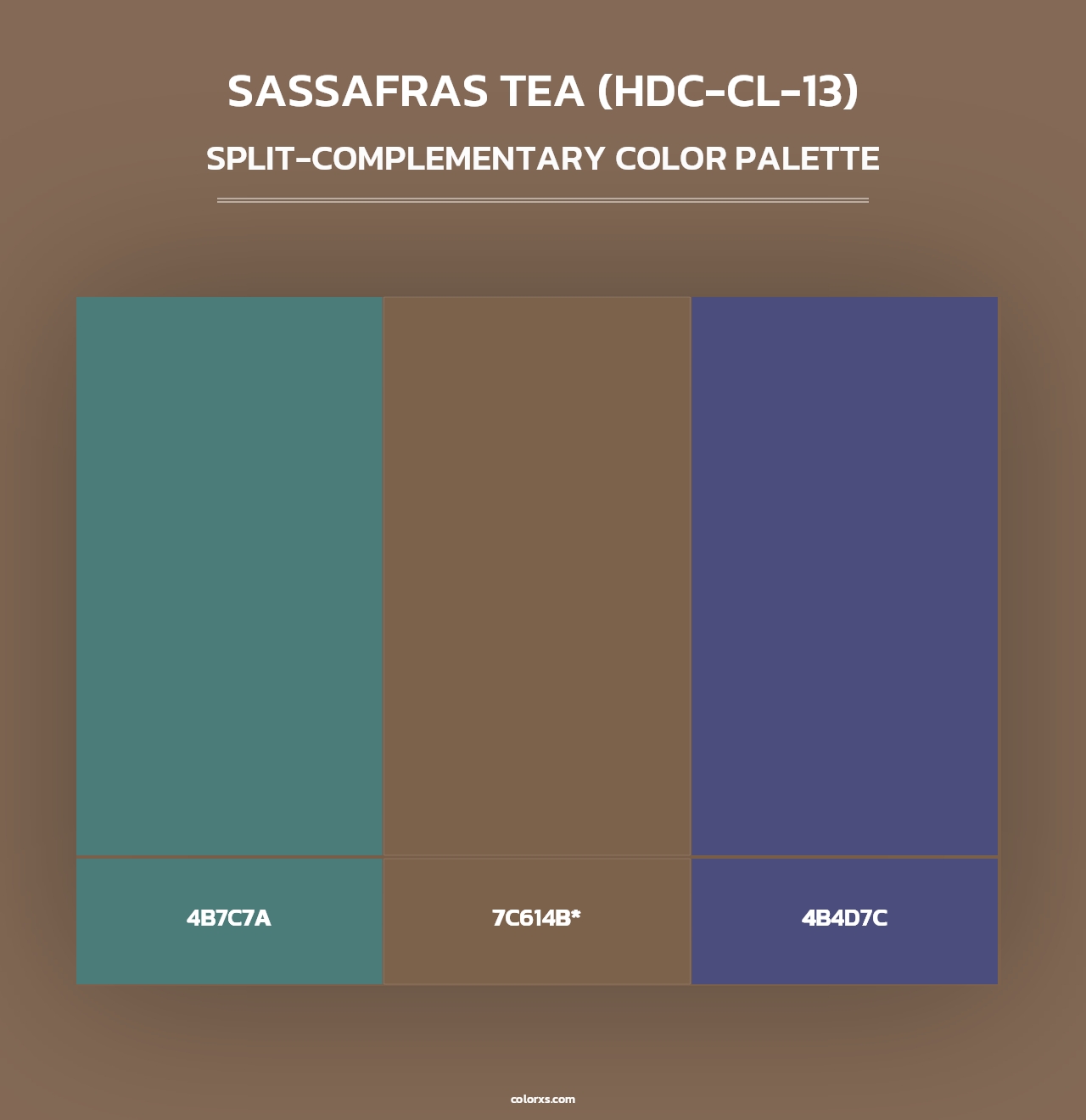 Sassafras Tea (HDC-CL-13) - Split-Complementary Color Palette