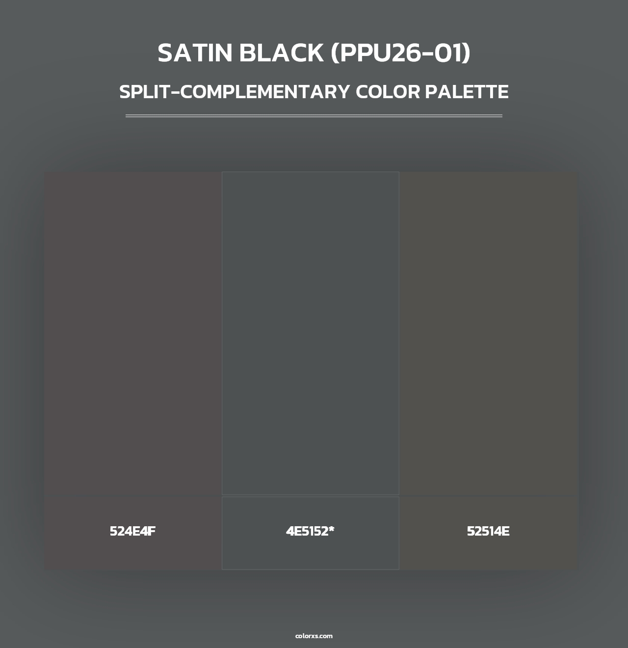 Satin Black (PPU26-01) - Split-Complementary Color Palette
