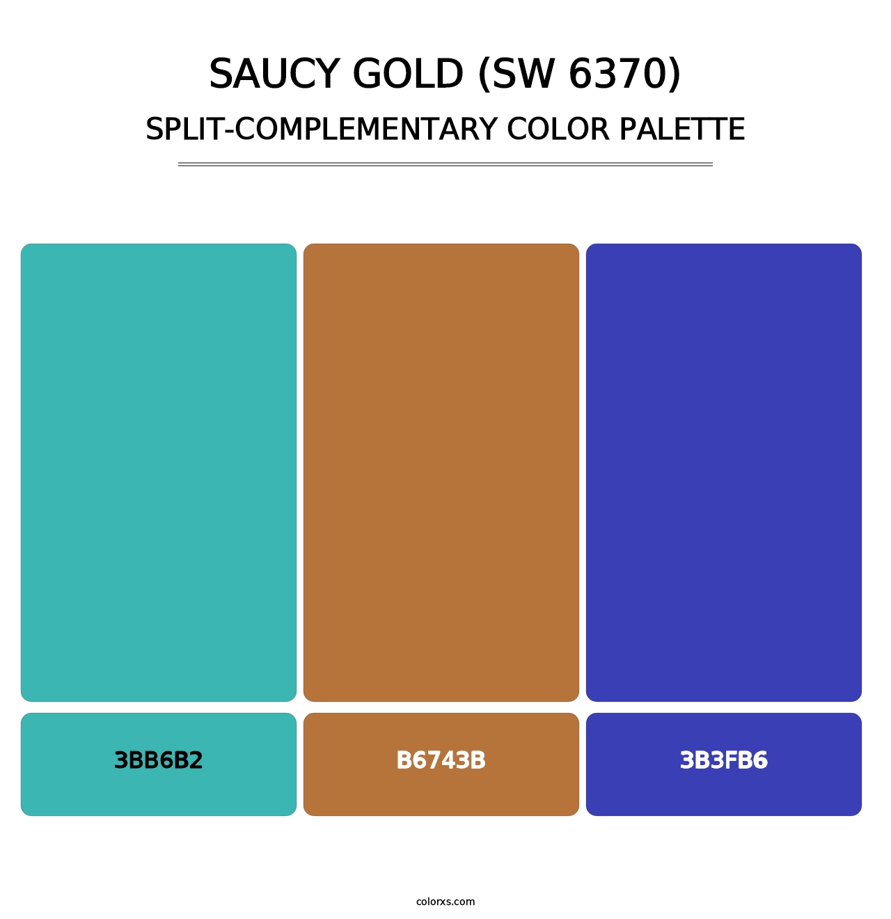 Saucy Gold (SW 6370) - Split-Complementary Color Palette