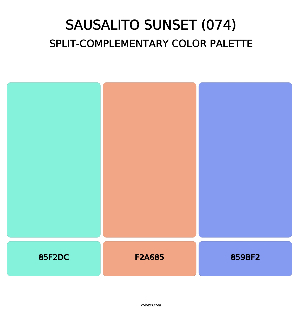 Sausalito Sunset (074) - Split-Complementary Color Palette