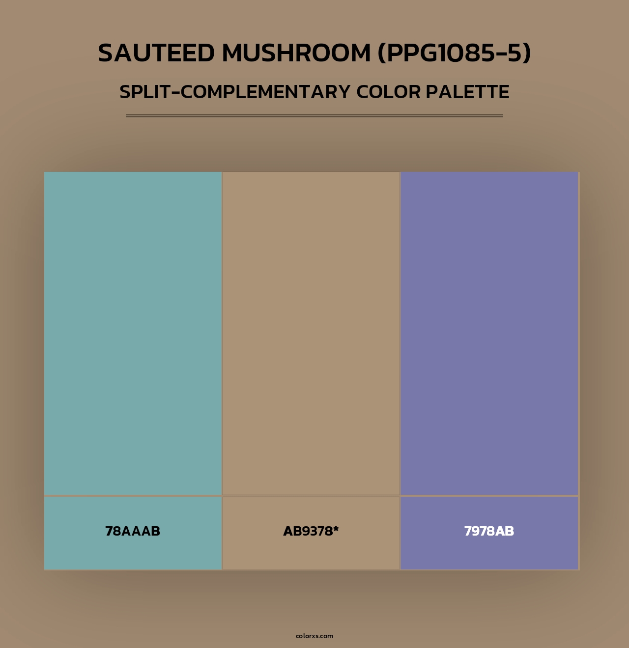 Sauteed Mushroom (PPG1085-5) - Split-Complementary Color Palette
