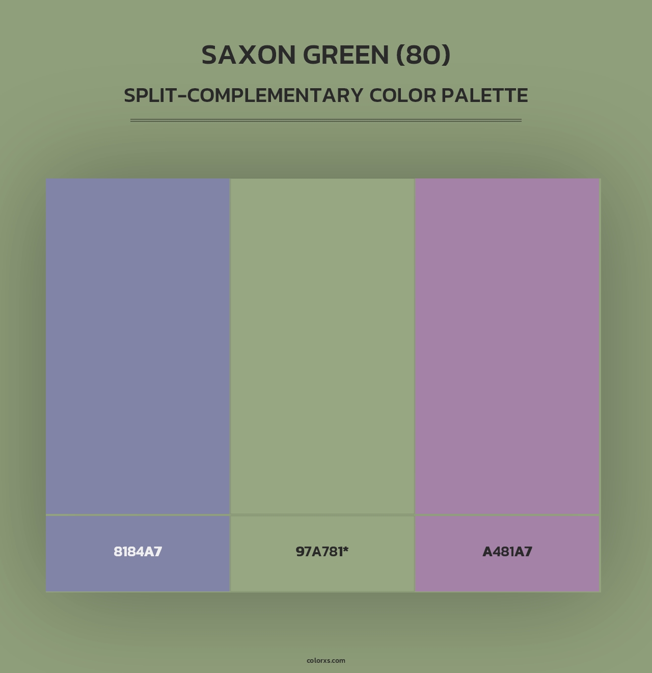 Saxon Green (80) - Split-Complementary Color Palette