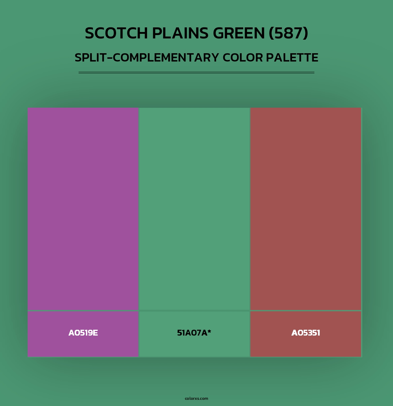 Scotch Plains Green (587) - Split-Complementary Color Palette