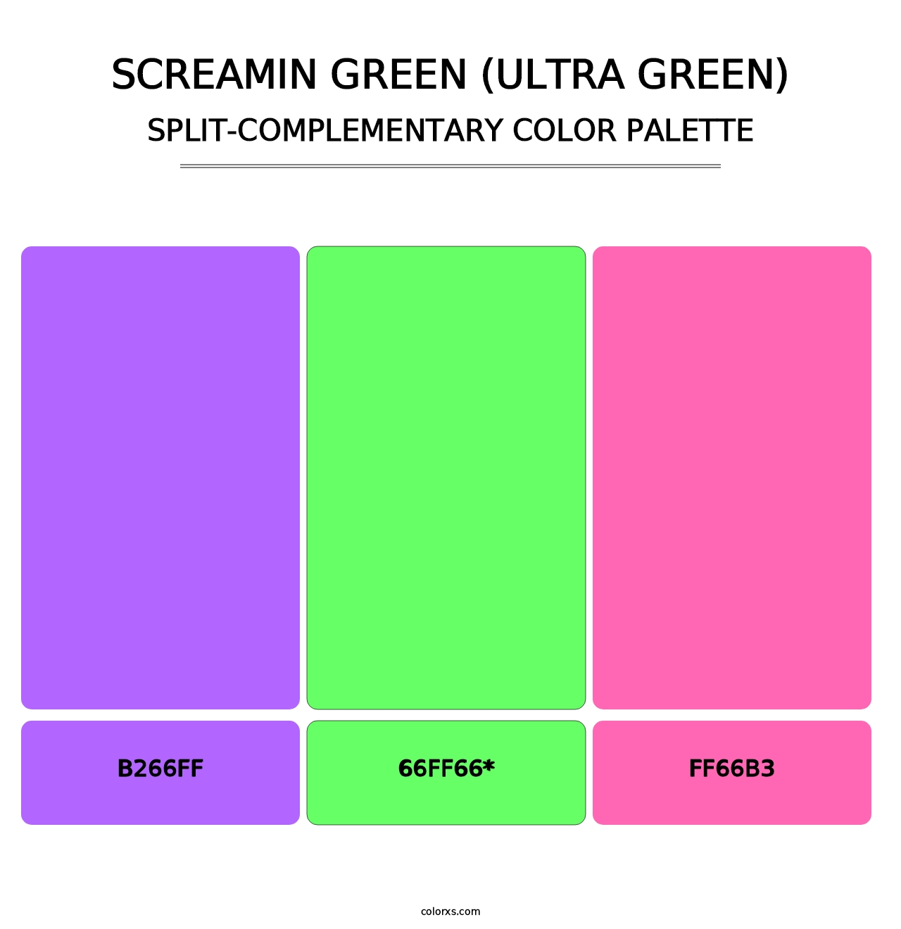 Screamin Green (Ultra Green) - Split-Complementary Color Palette