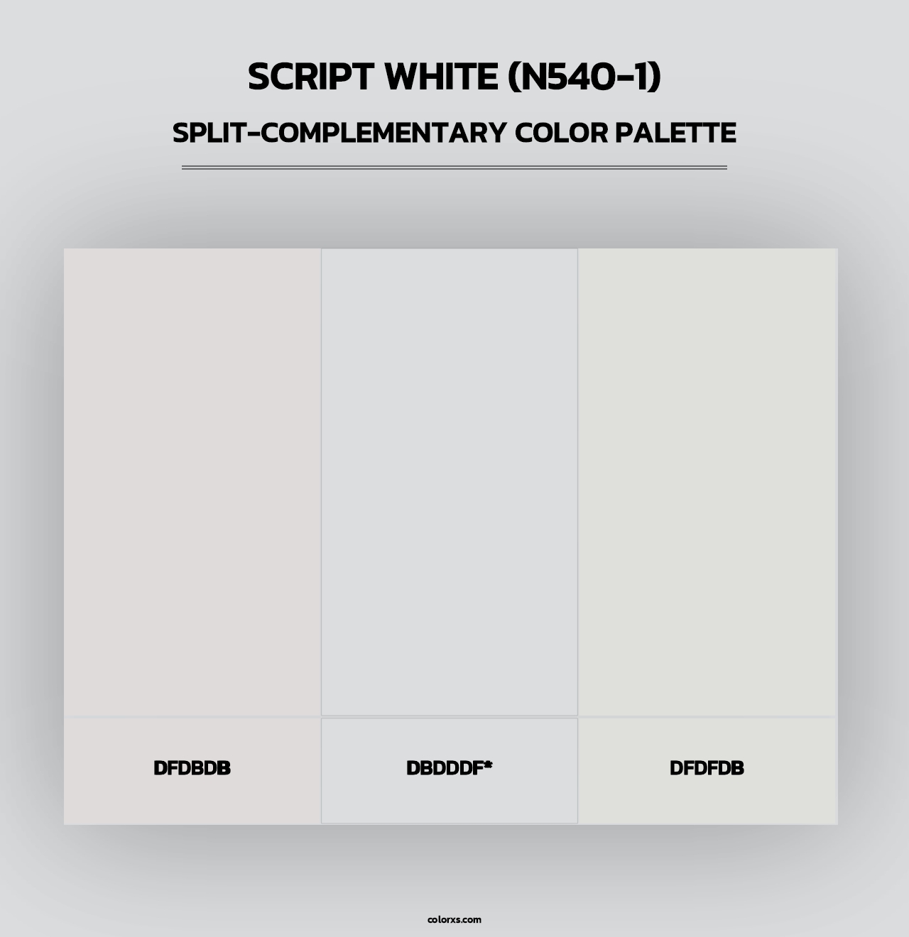 Script White (N540-1) - Split-Complementary Color Palette