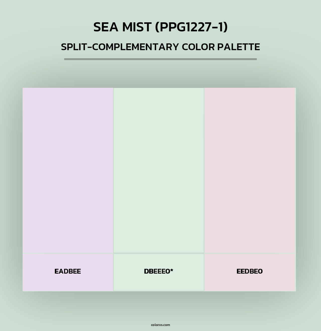 Sea Mist (PPG1227-1) - Split-Complementary Color Palette