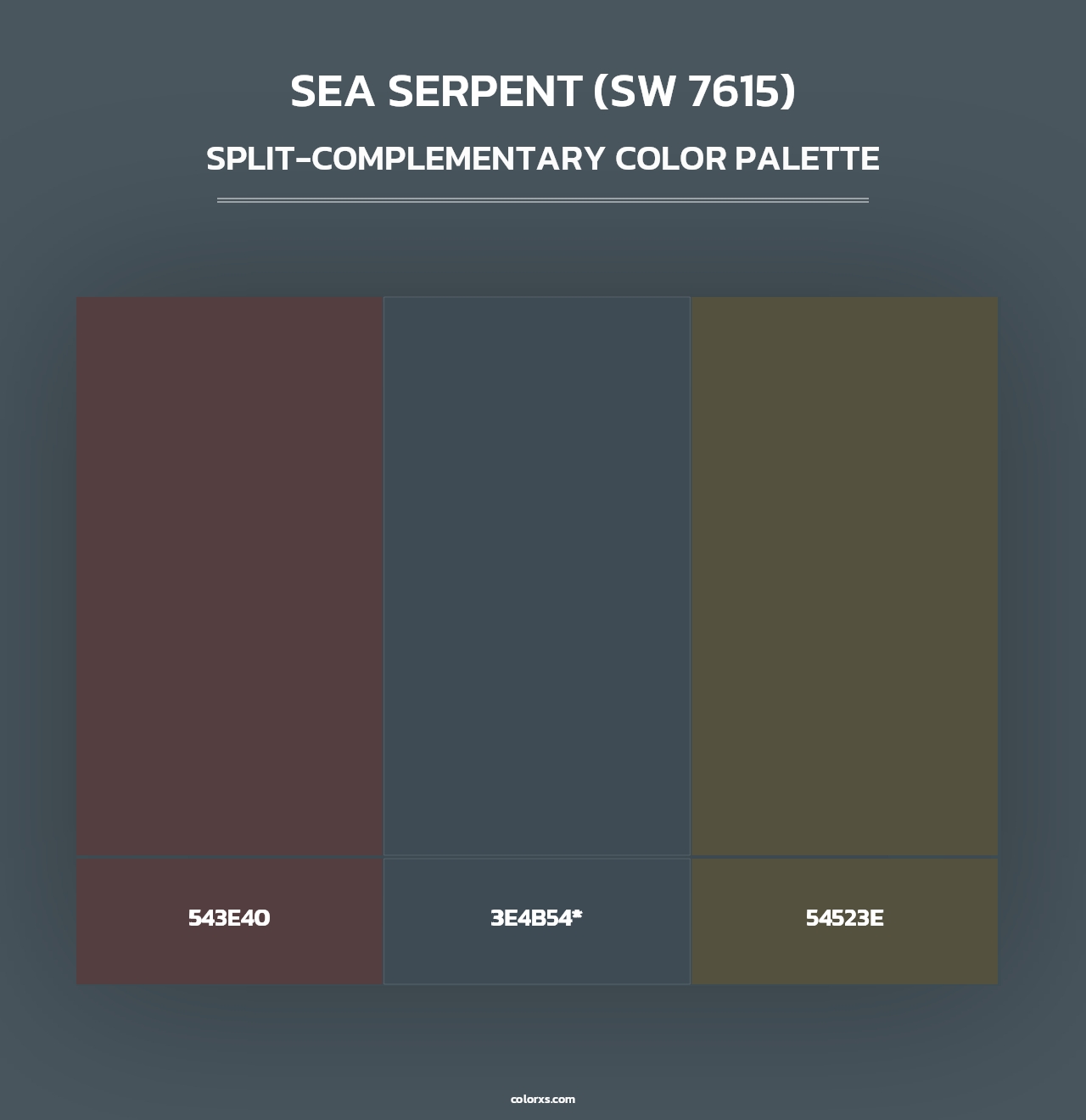 Sea Serpent (SW 7615) - Split-Complementary Color Palette