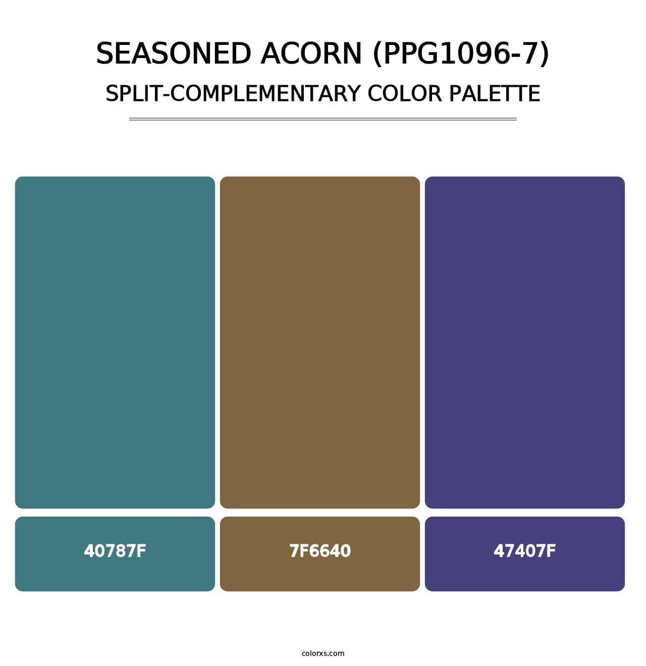 Seasoned Acorn (PPG1096-7) - Split-Complementary Color Palette