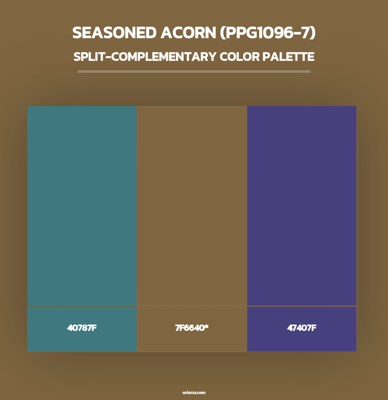 Seasoned Acorn (PPG1096-7) - Split-Complementary Color Palette