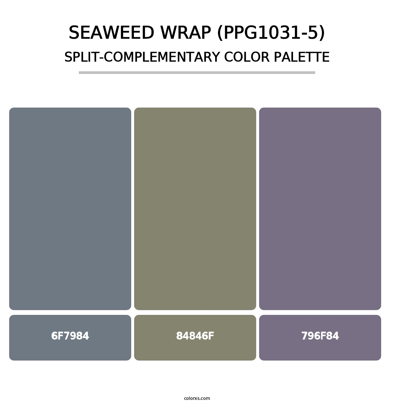 Seaweed Wrap (PPG1031-5) - Split-Complementary Color Palette