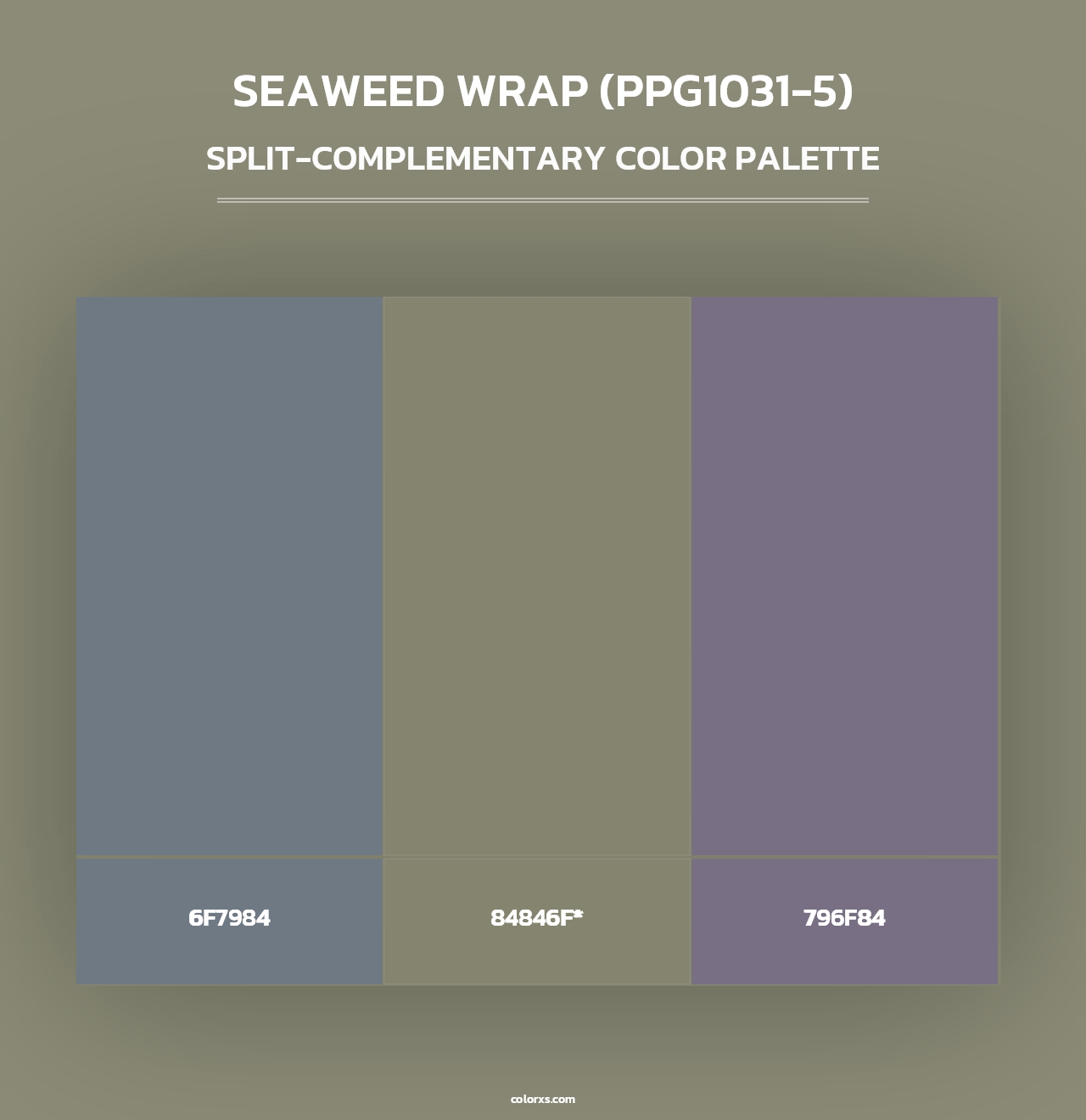 Seaweed Wrap (PPG1031-5) - Split-Complementary Color Palette