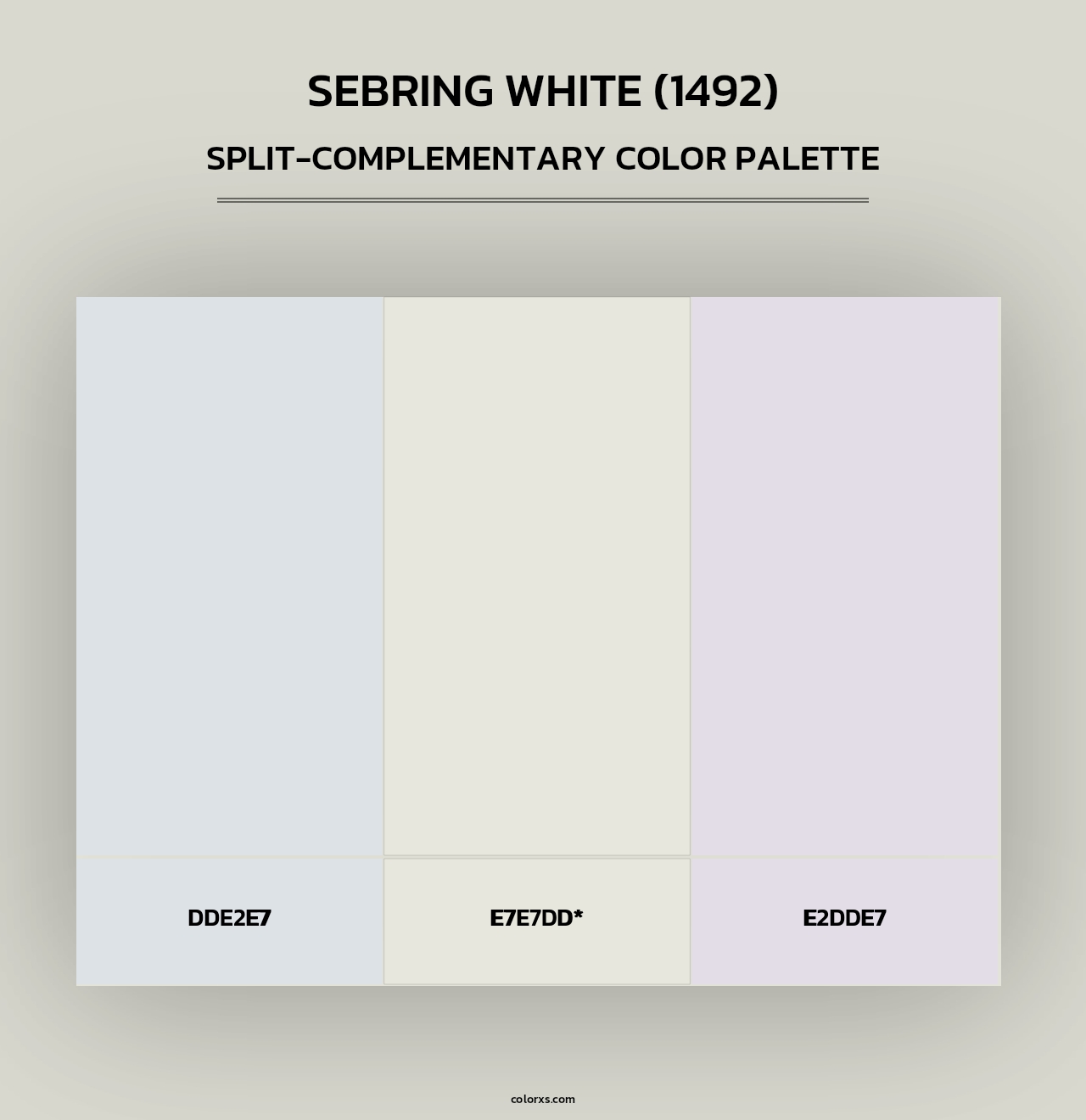 Sebring White (1492) - Split-Complementary Color Palette
