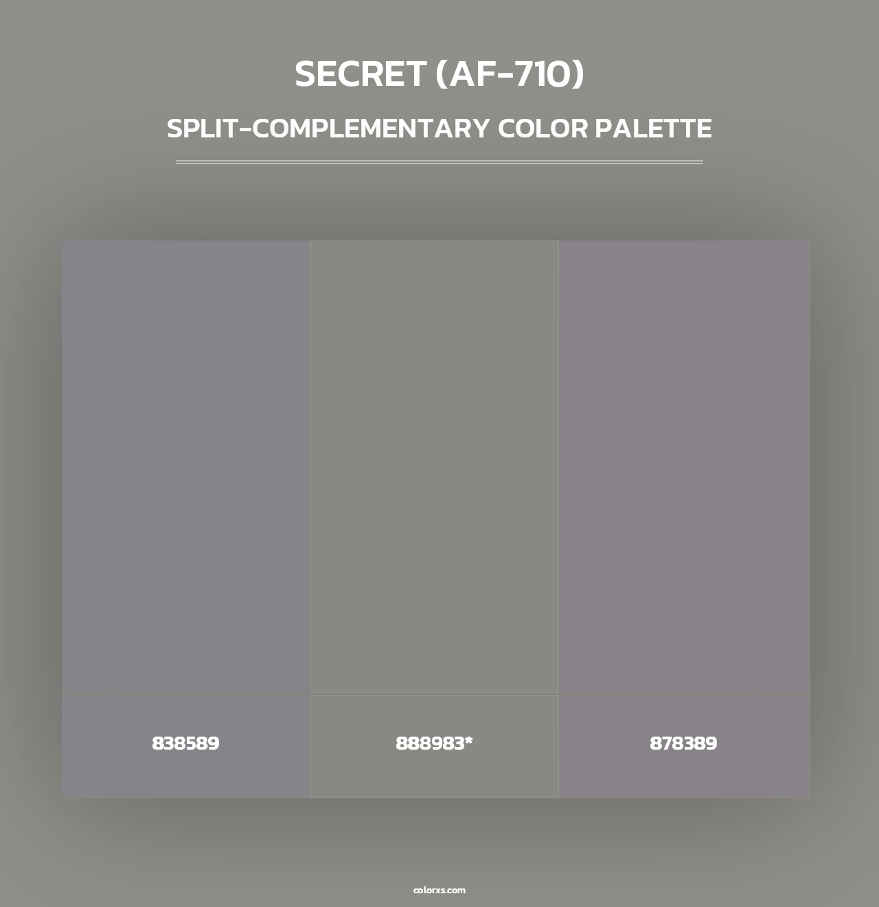 Secret (AF-710) - Split-Complementary Color Palette