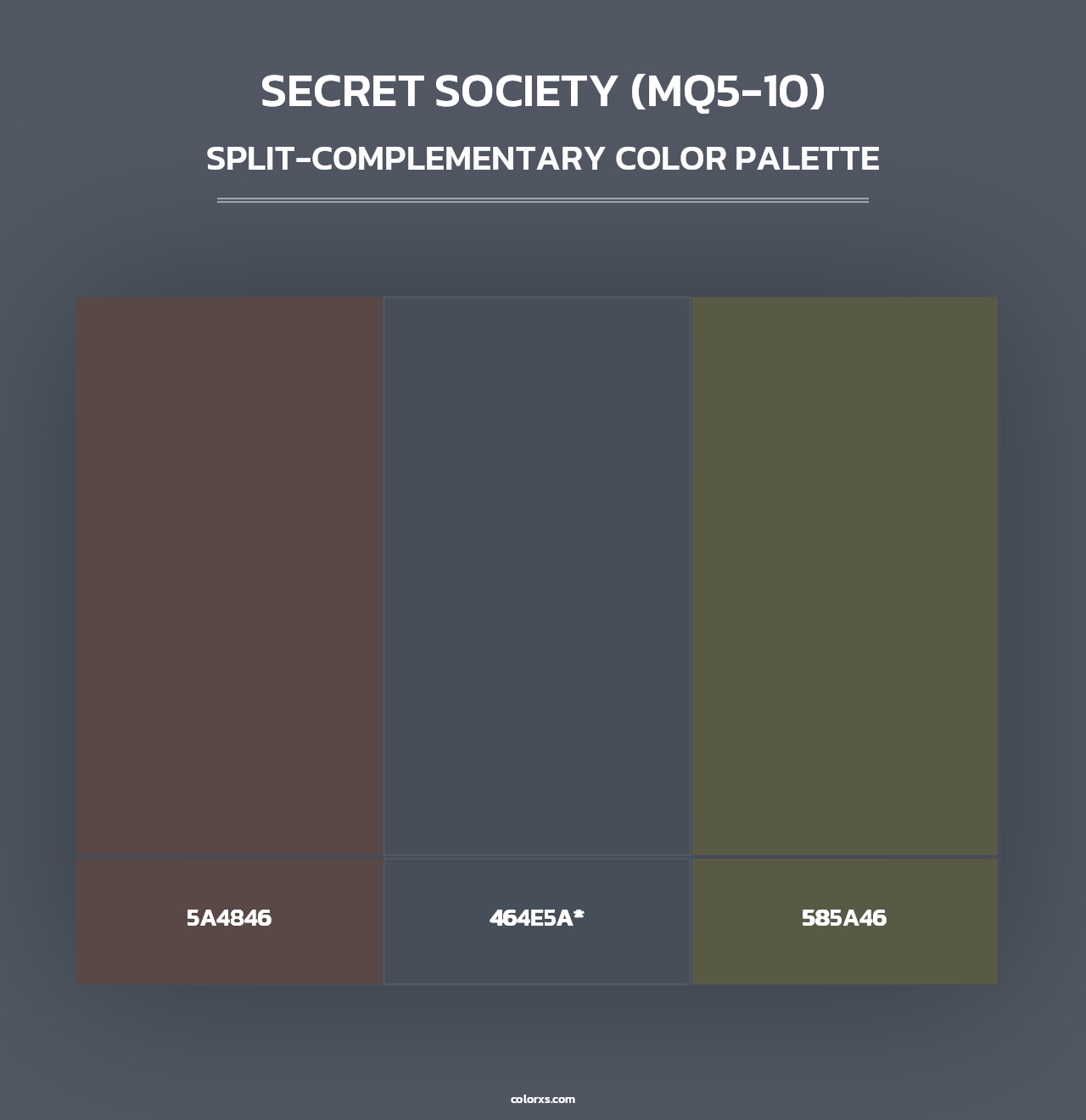 Secret Society (MQ5-10) - Split-Complementary Color Palette