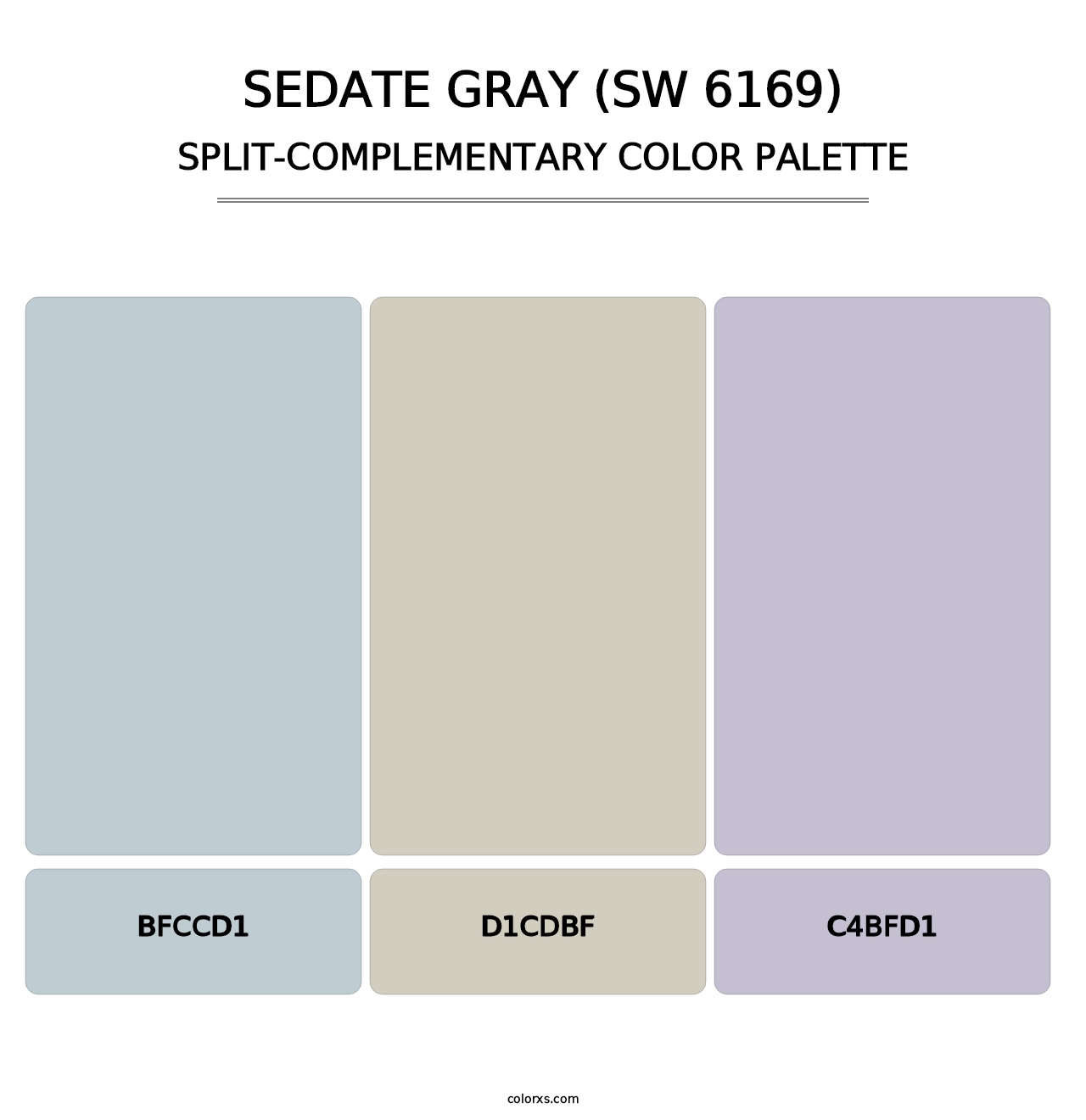 Sedate Gray (SW 6169) - Split-Complementary Color Palette