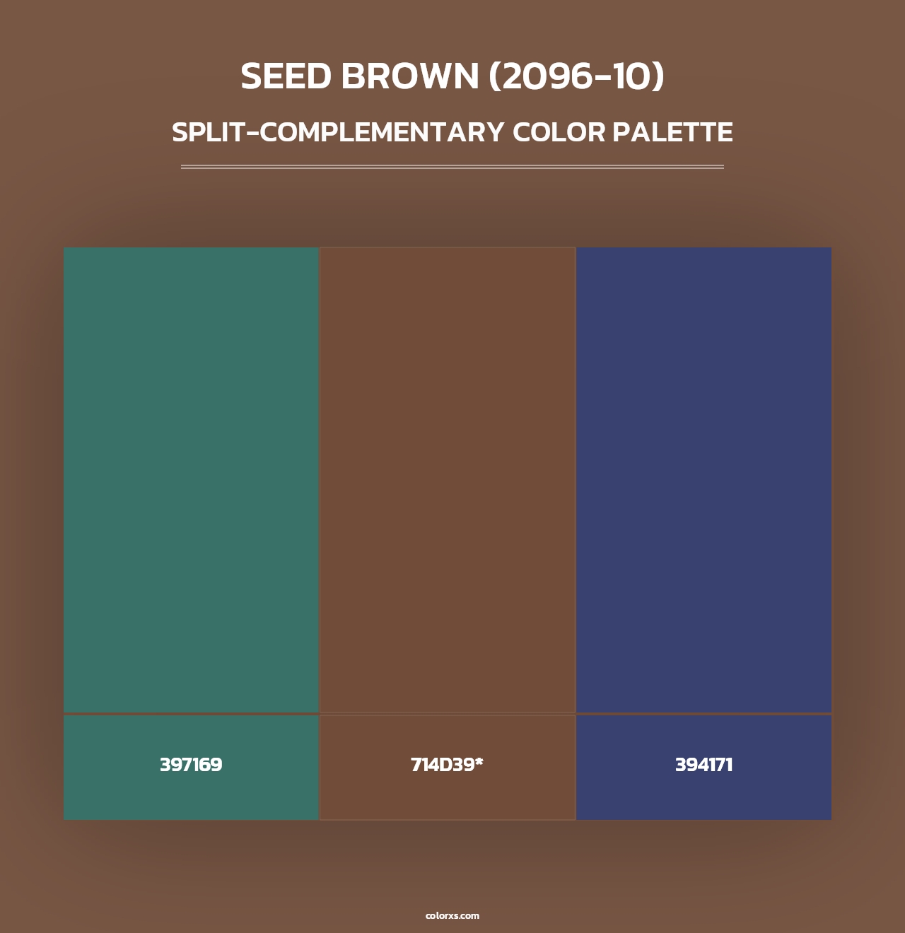 Seed Brown (2096-10) - Split-Complementary Color Palette