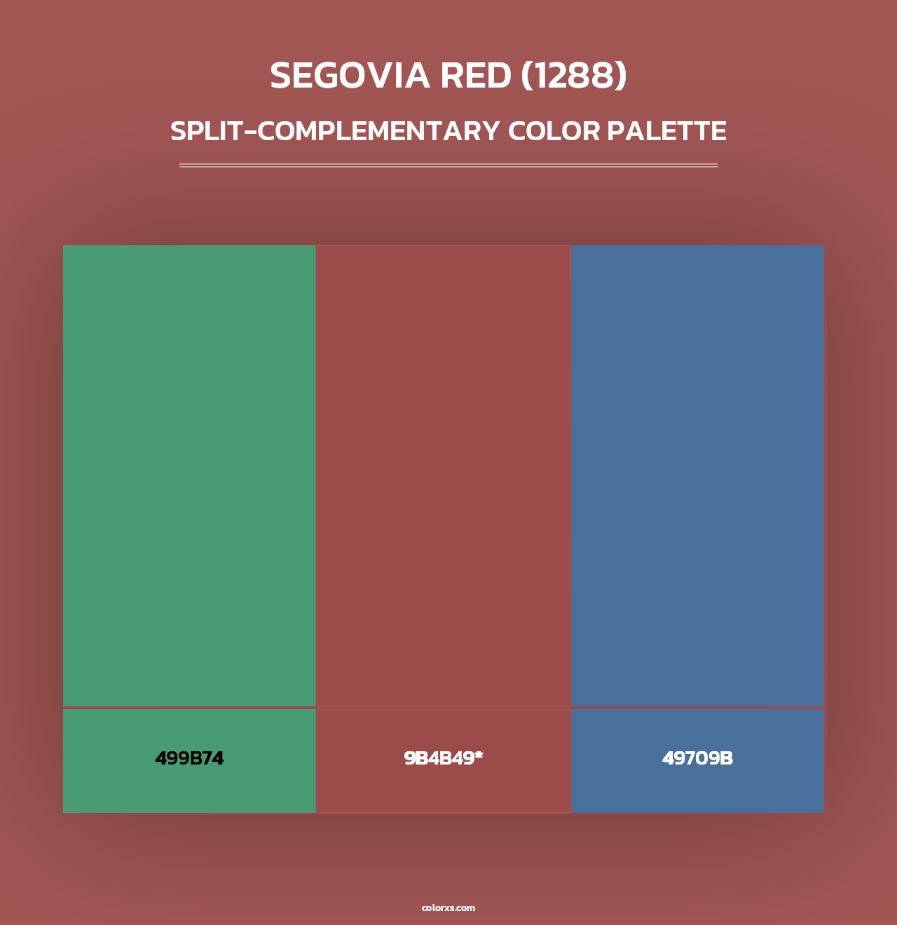 Segovia Red (1288) - Split-Complementary Color Palette