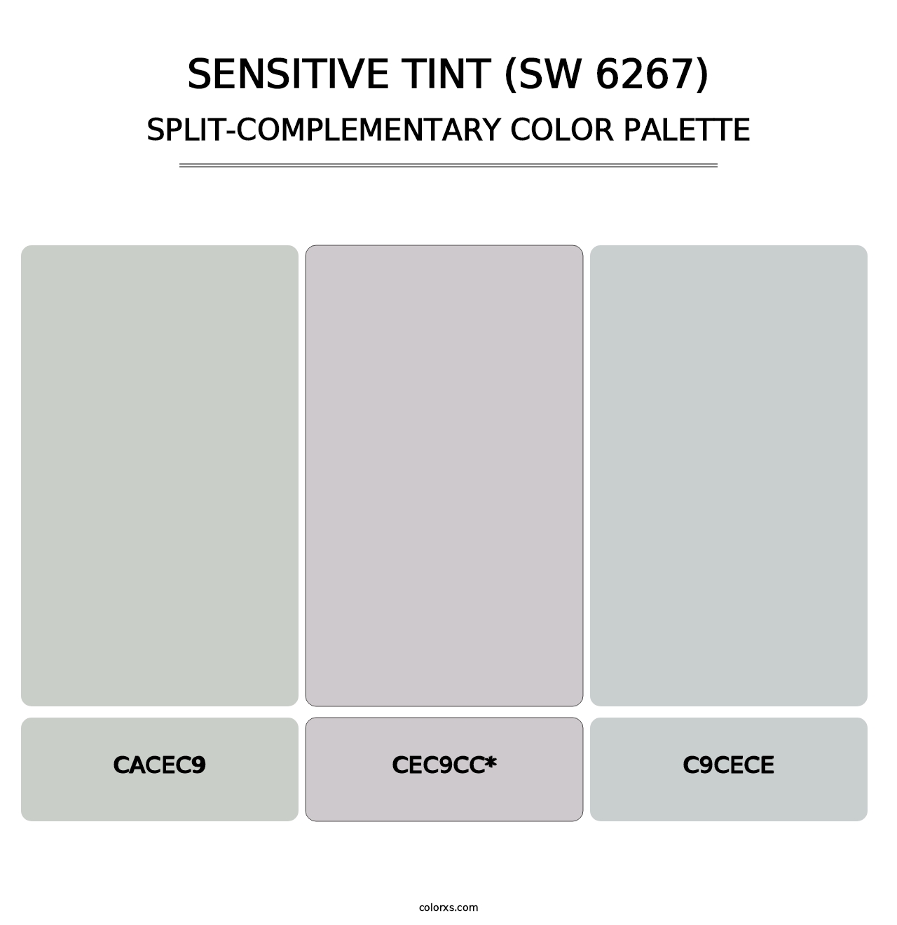 Sensitive Tint (SW 6267) - Split-Complementary Color Palette