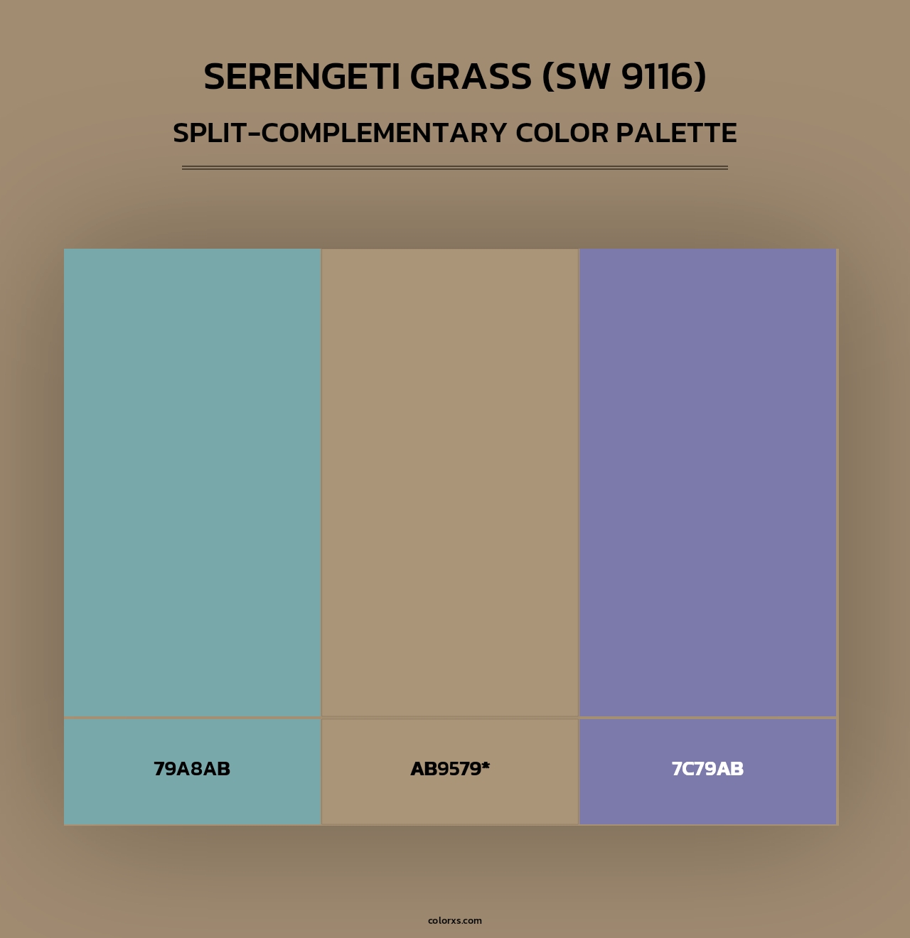 Serengeti Grass (SW 9116) - Split-Complementary Color Palette
