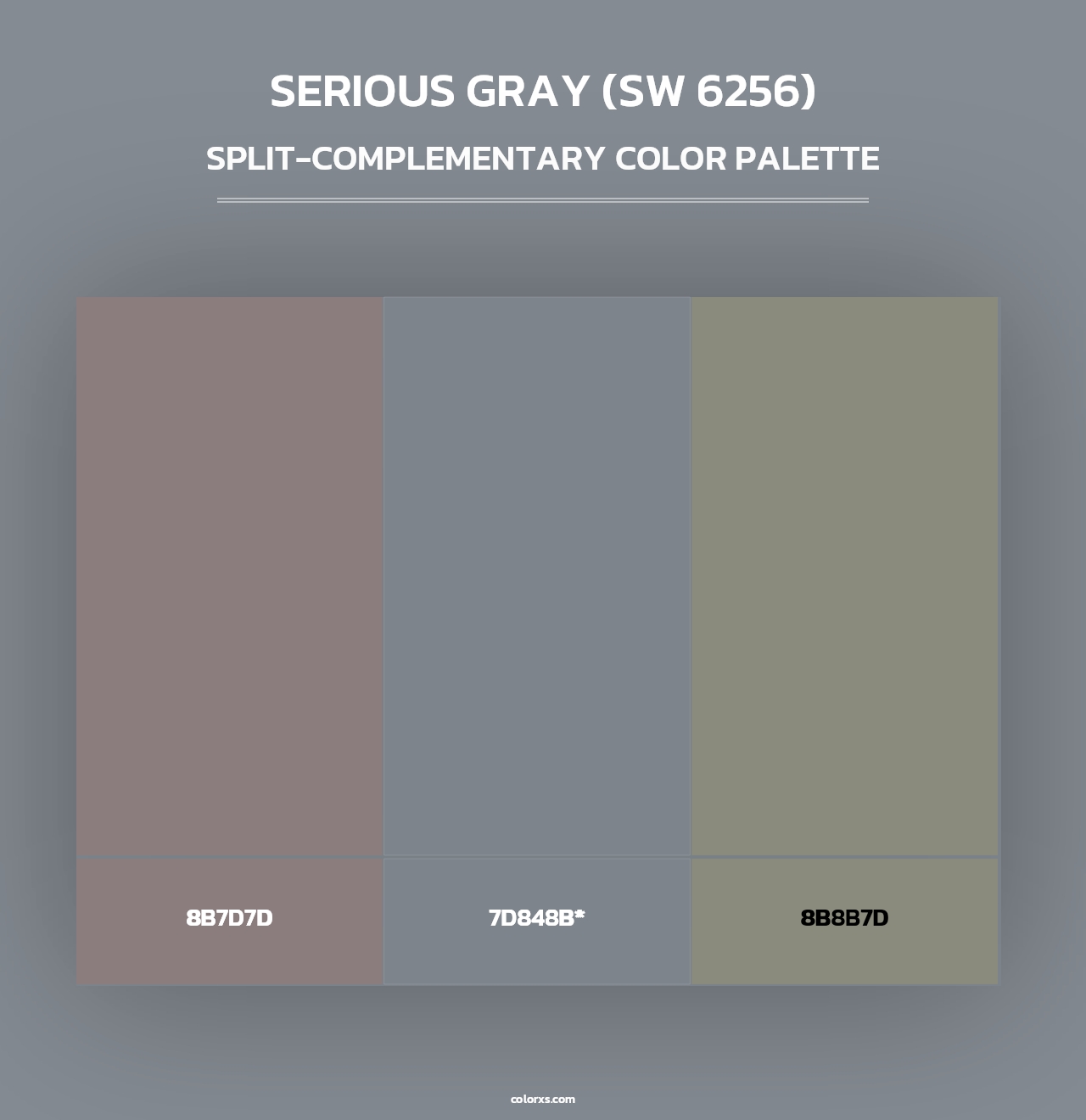 Serious Gray (SW 6256) - Split-Complementary Color Palette