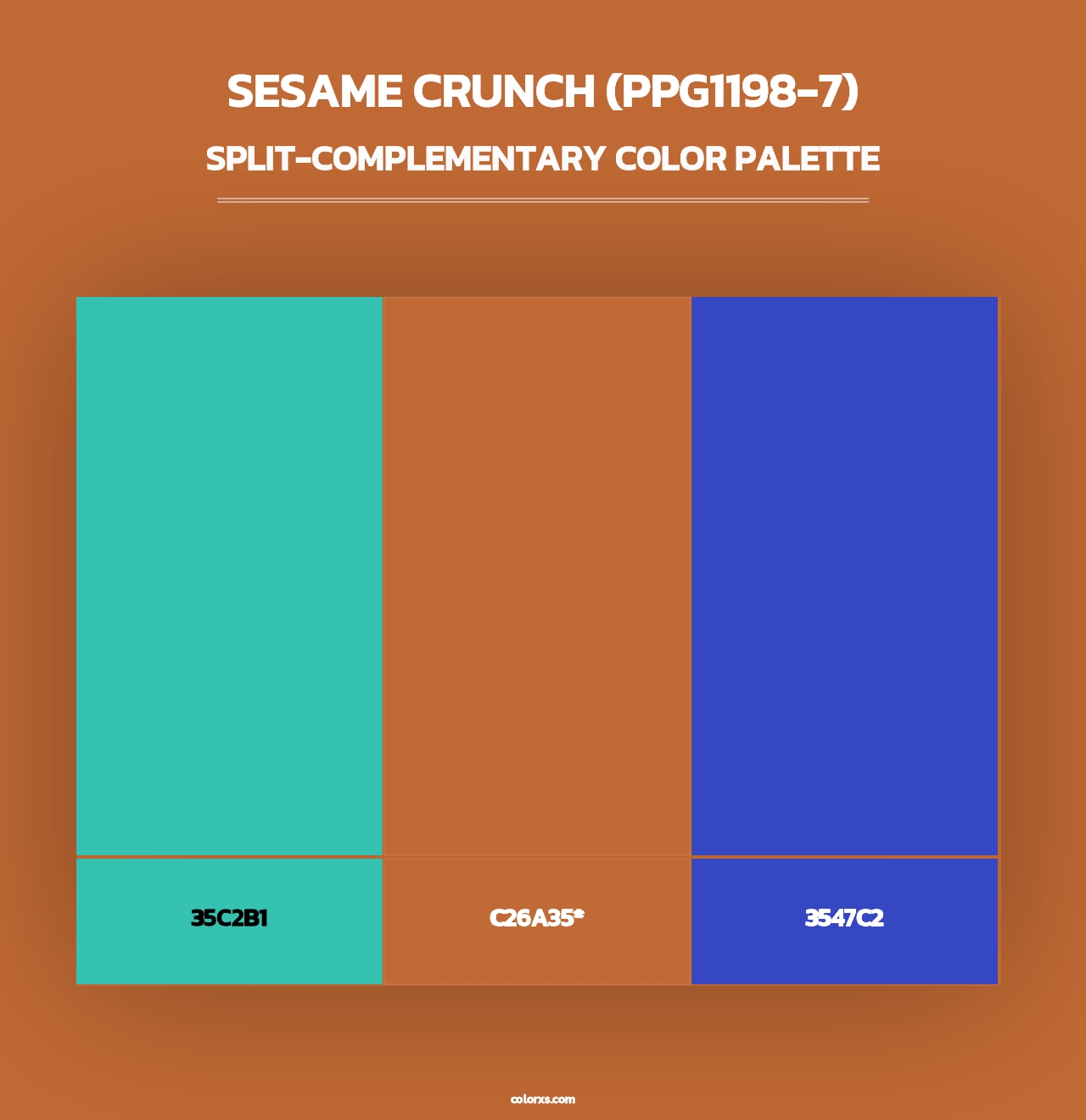 Sesame Crunch (PPG1198-7) - Split-Complementary Color Palette
