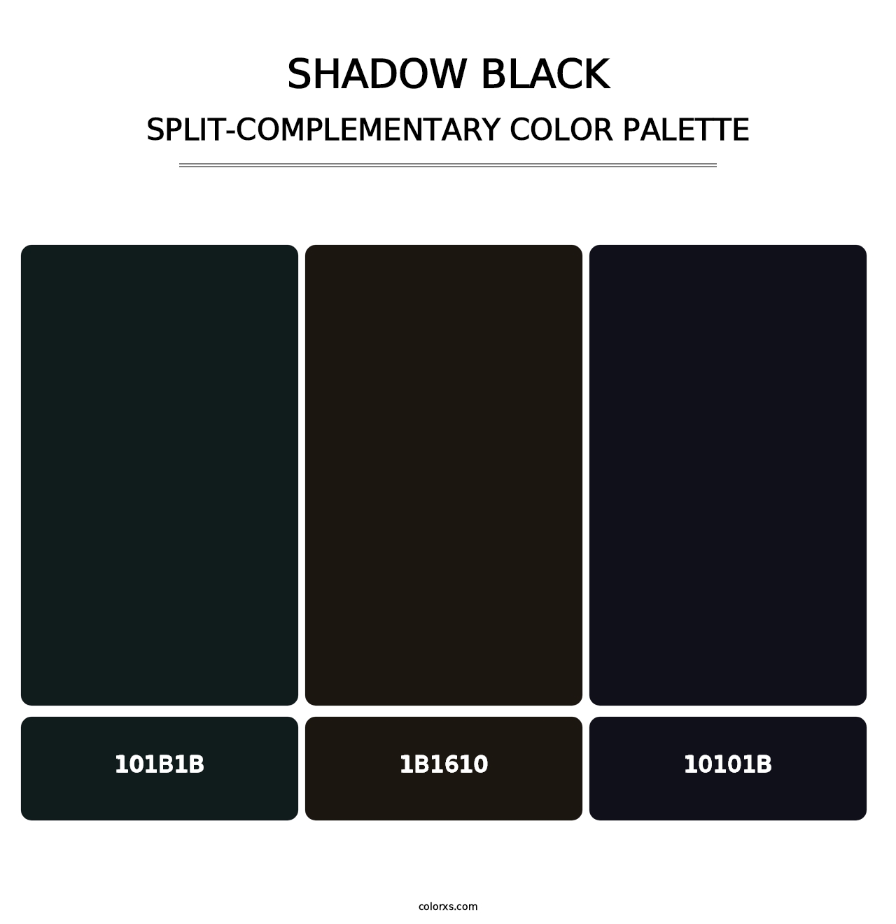 Shadow Black - Split-Complementary Color Palette